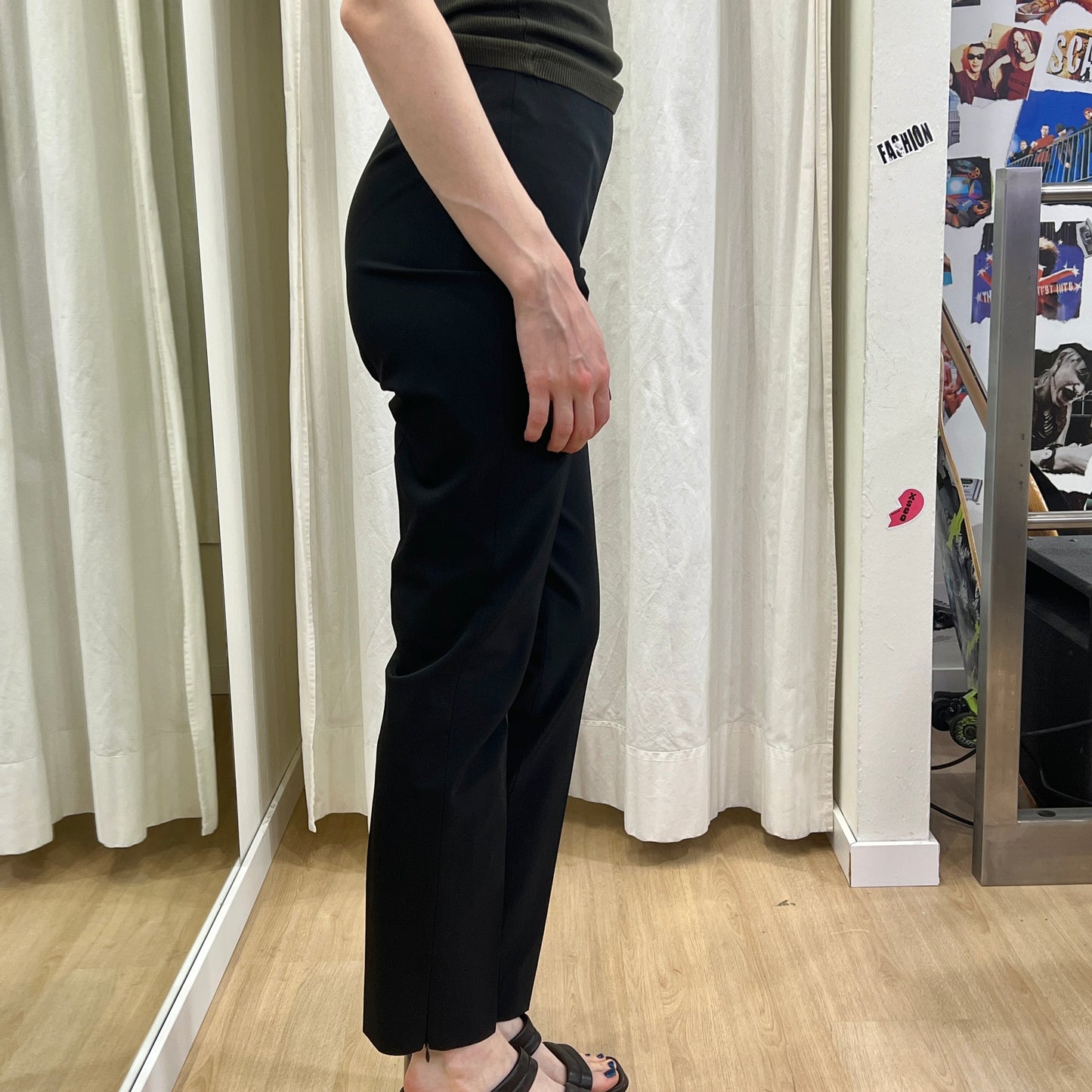 prada 00s black technical fabric straight leg high waisted pants