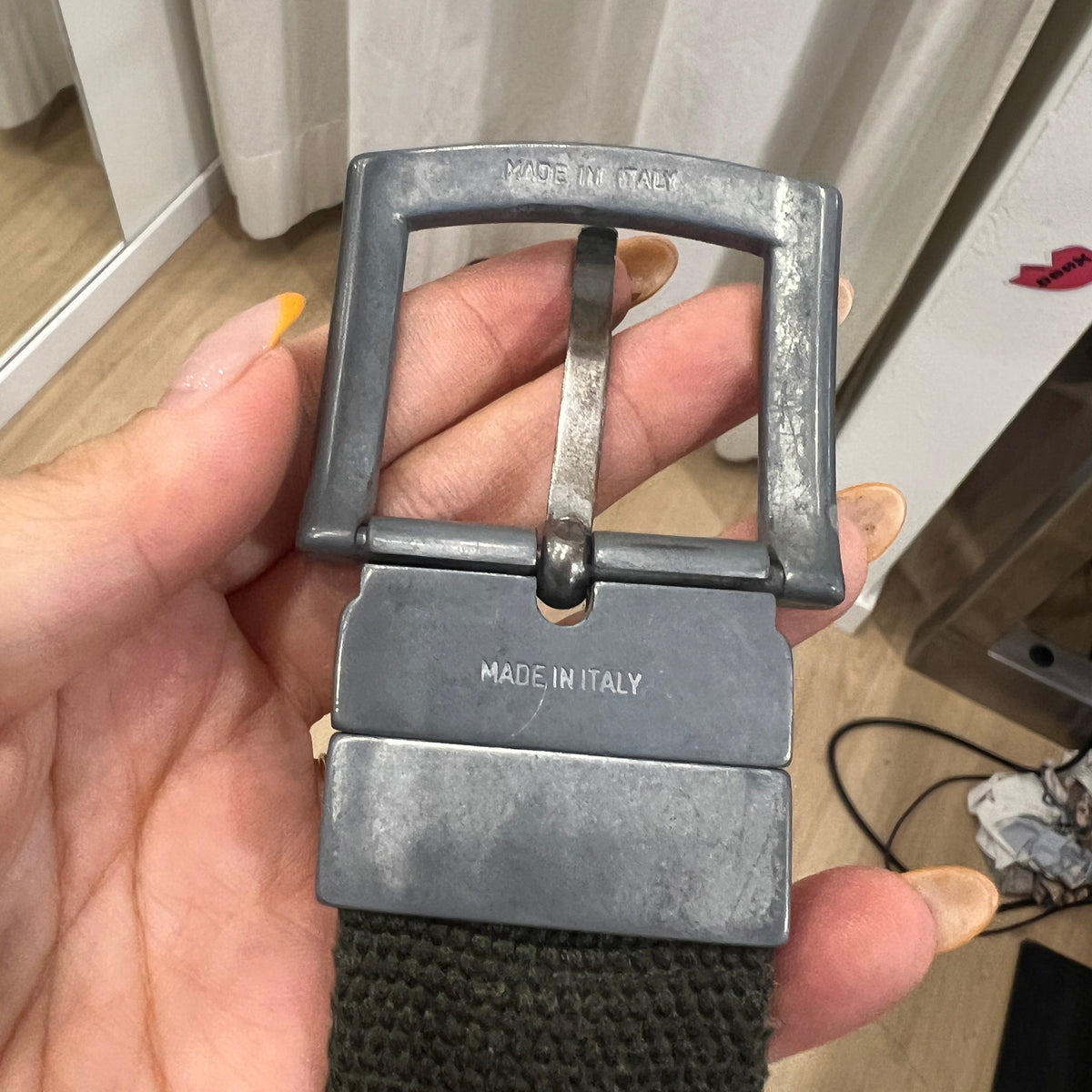 all star dark grey canvas belt with neon yellow stars