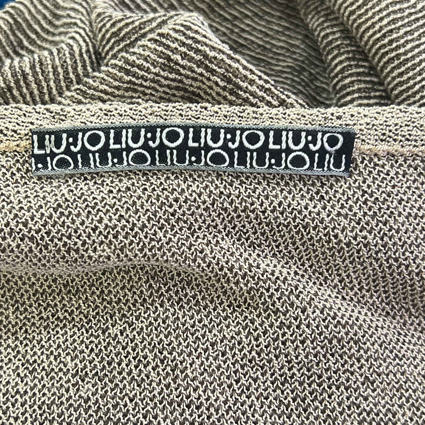 liu jo 00s brown light knit blouse with portrait