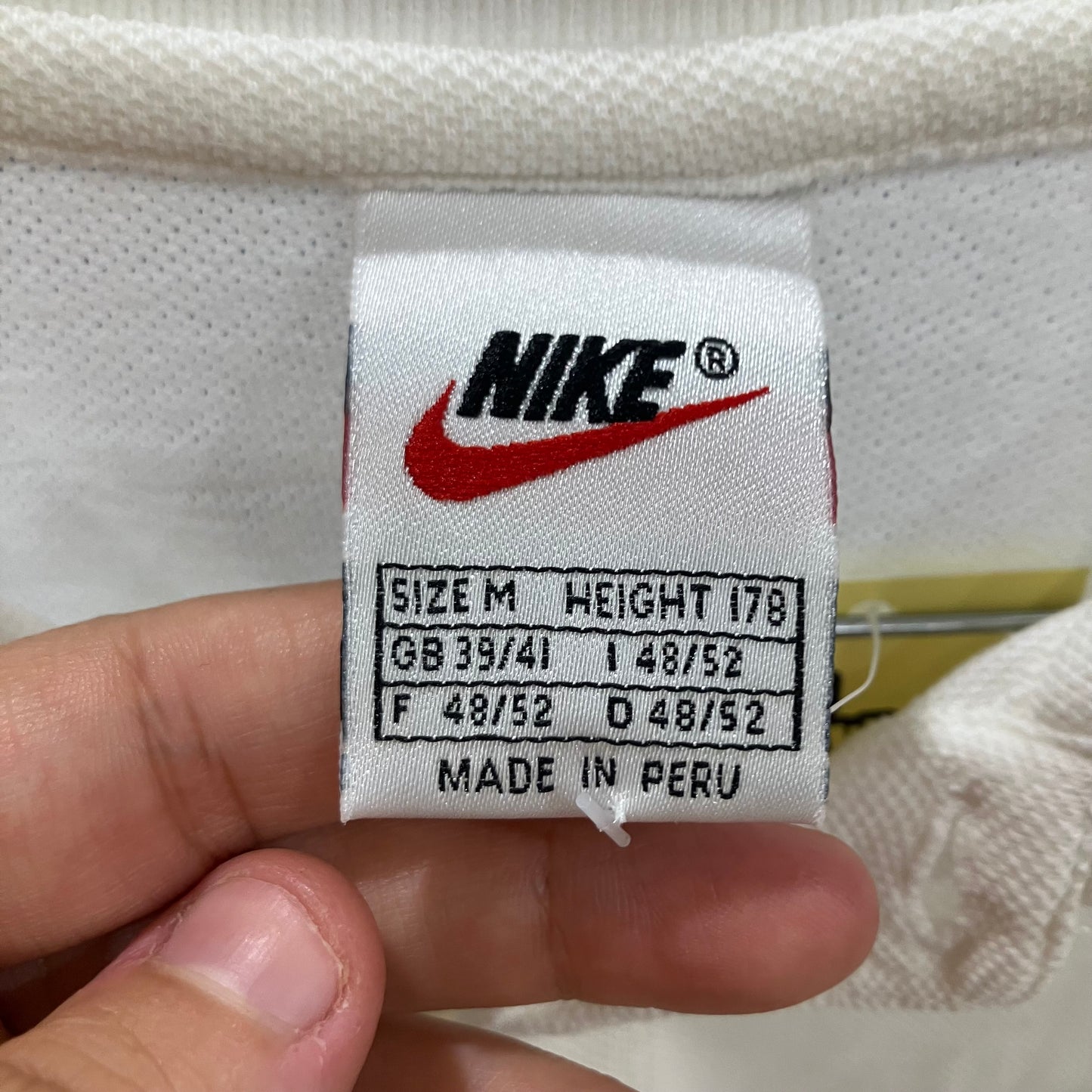 nike 90s white long sleeve polo