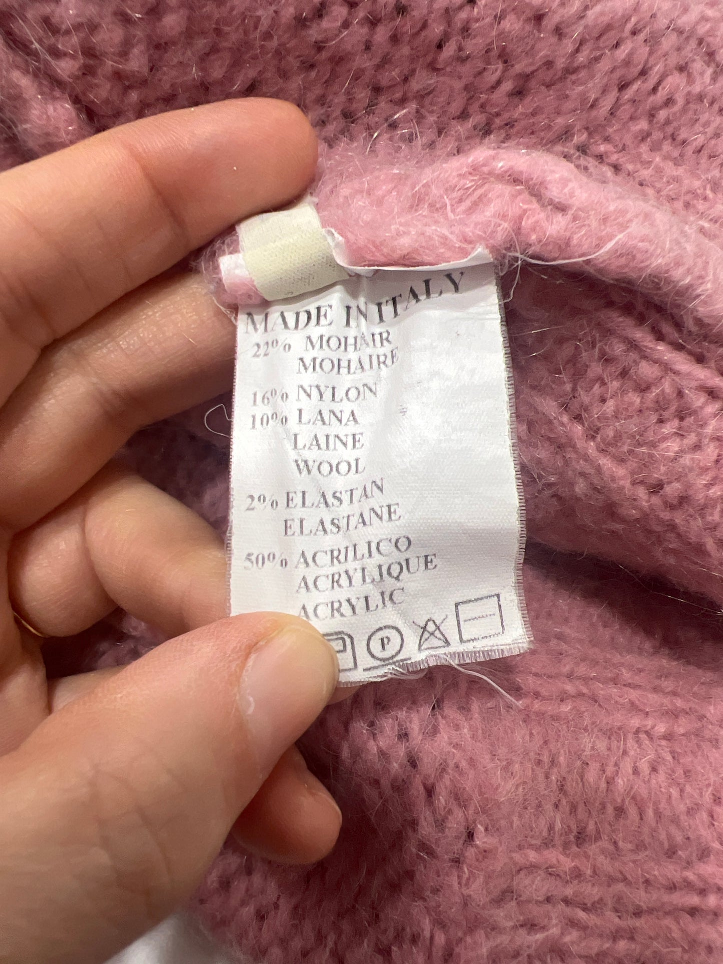 kocca 00s pink argyle roll neck wool sweater