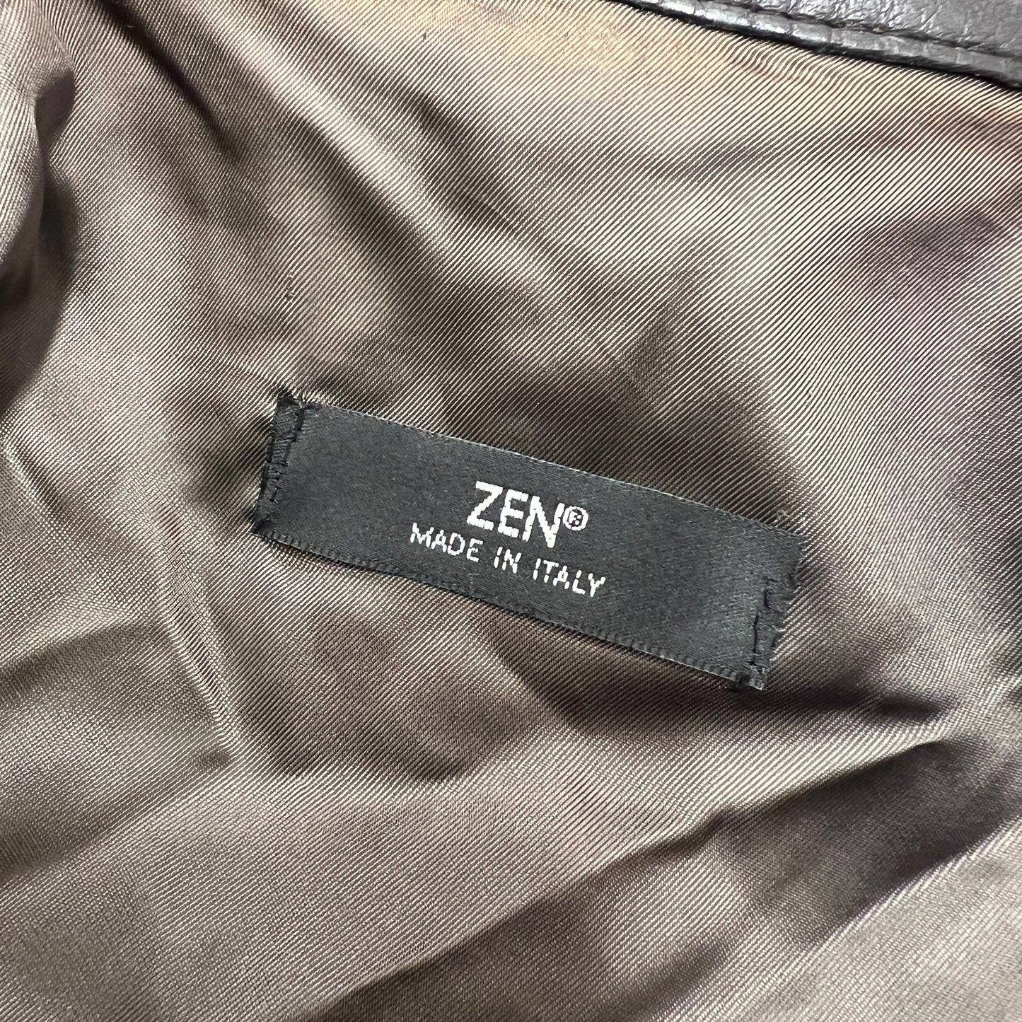 zen '10s brown leather biker jacket