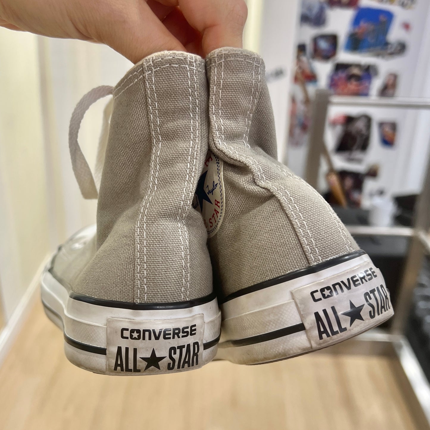 converse chuck taylor all star high-top sneakers in beige