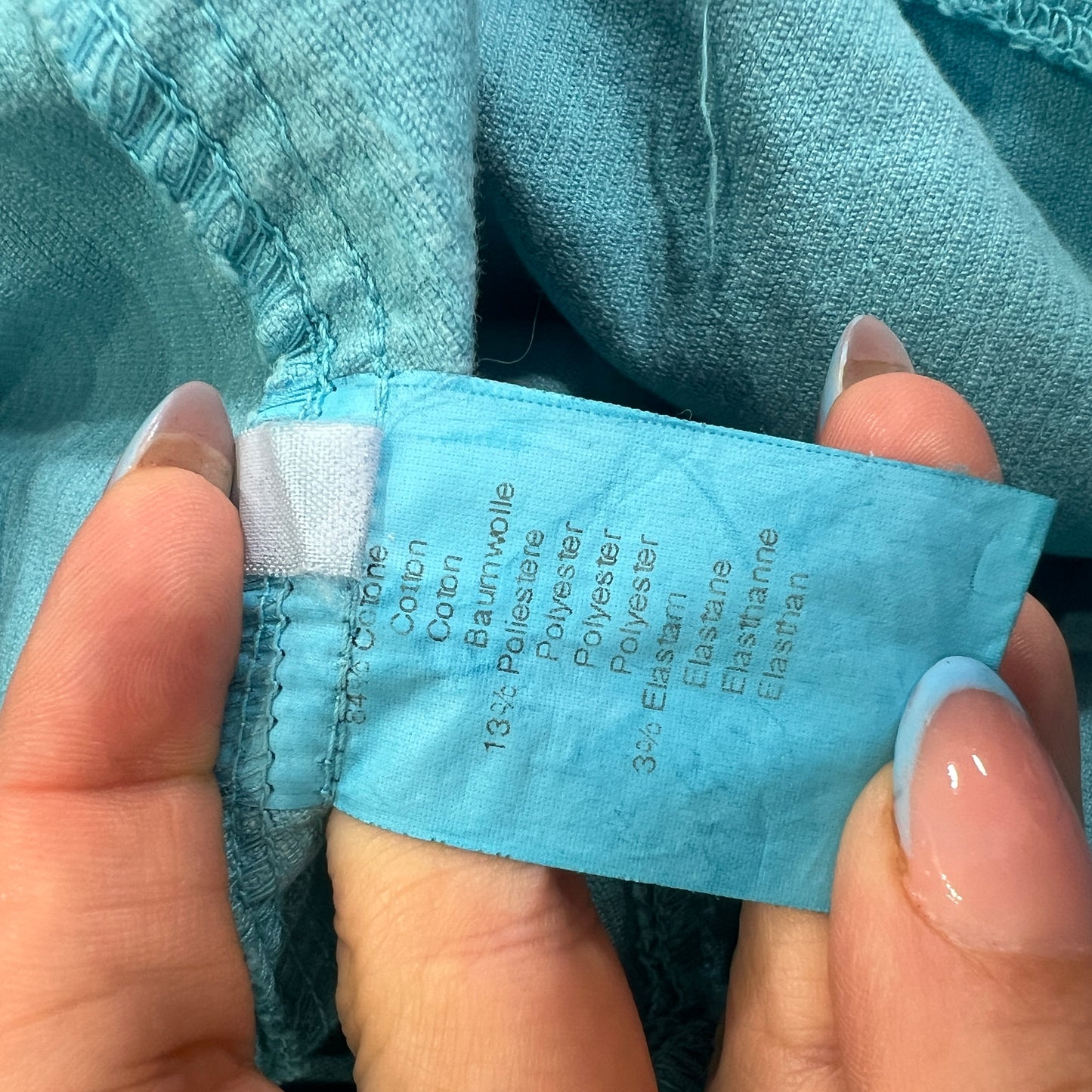 blumarine 00s turquoise corduroy velvet capri pants with rhynestones
