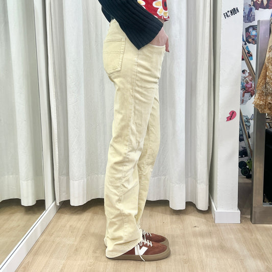 00s beige flared corduroy velvet pants