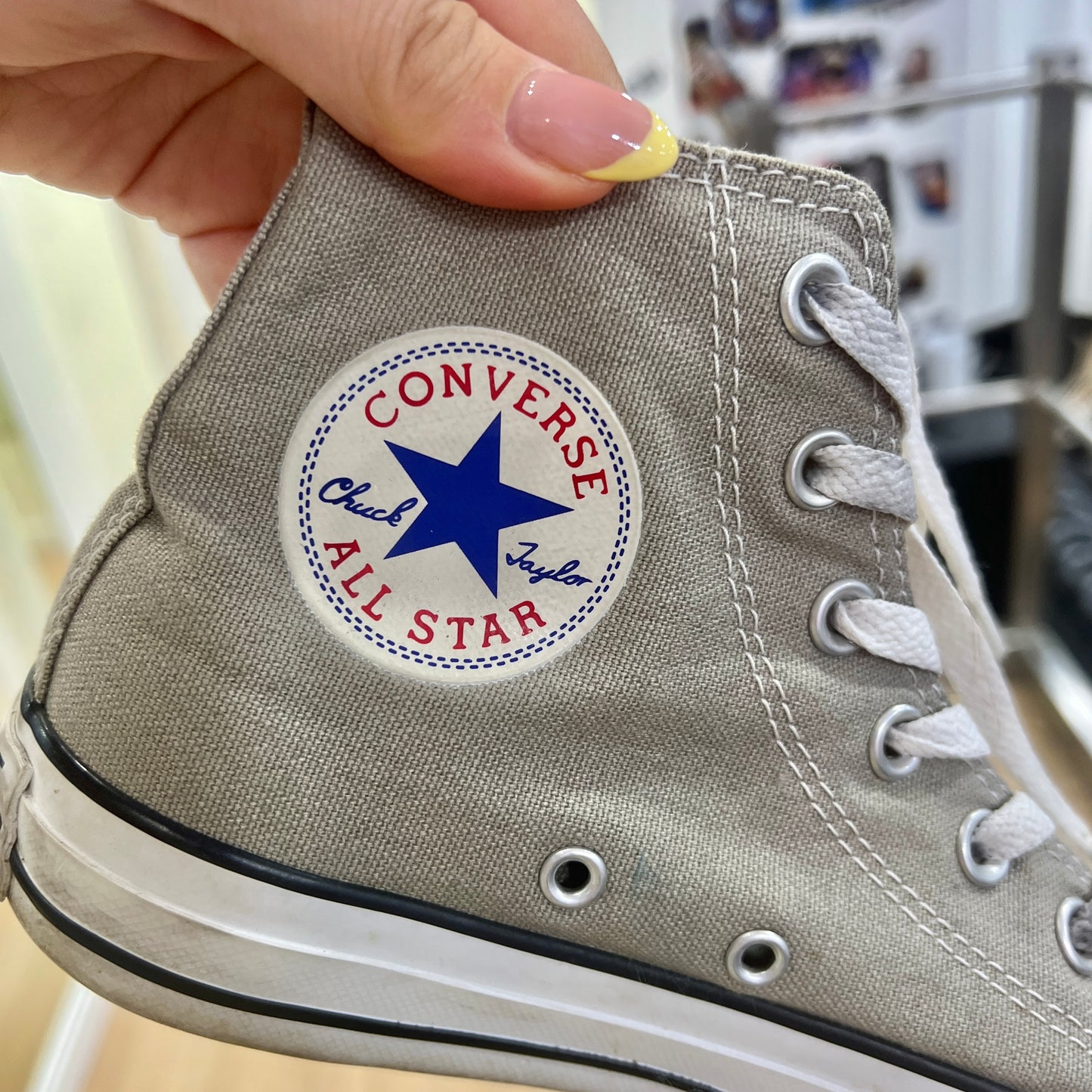 converse chuck taylor all star high-top sneakers in beige