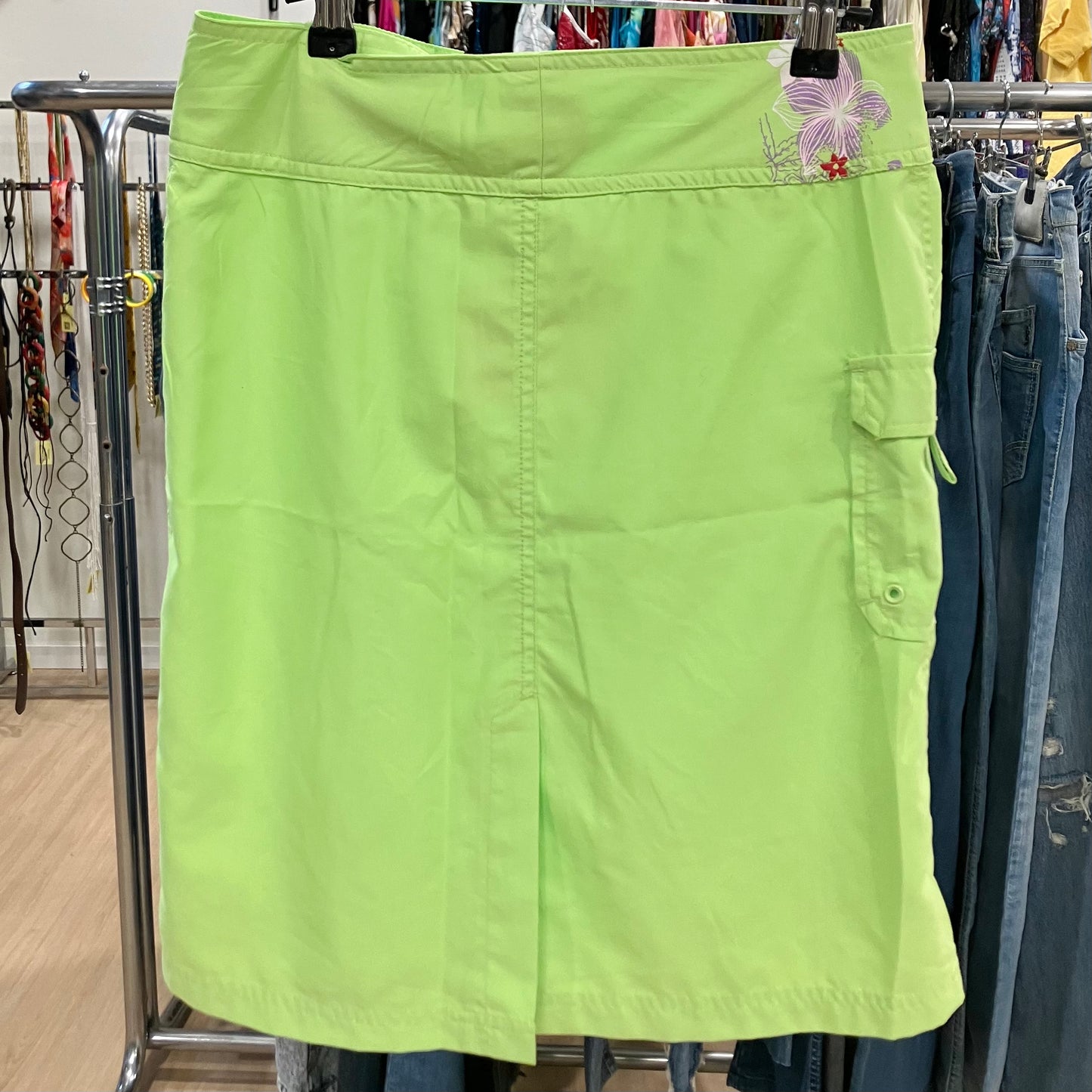 tribord neon green swimsuit material sport miniskirt