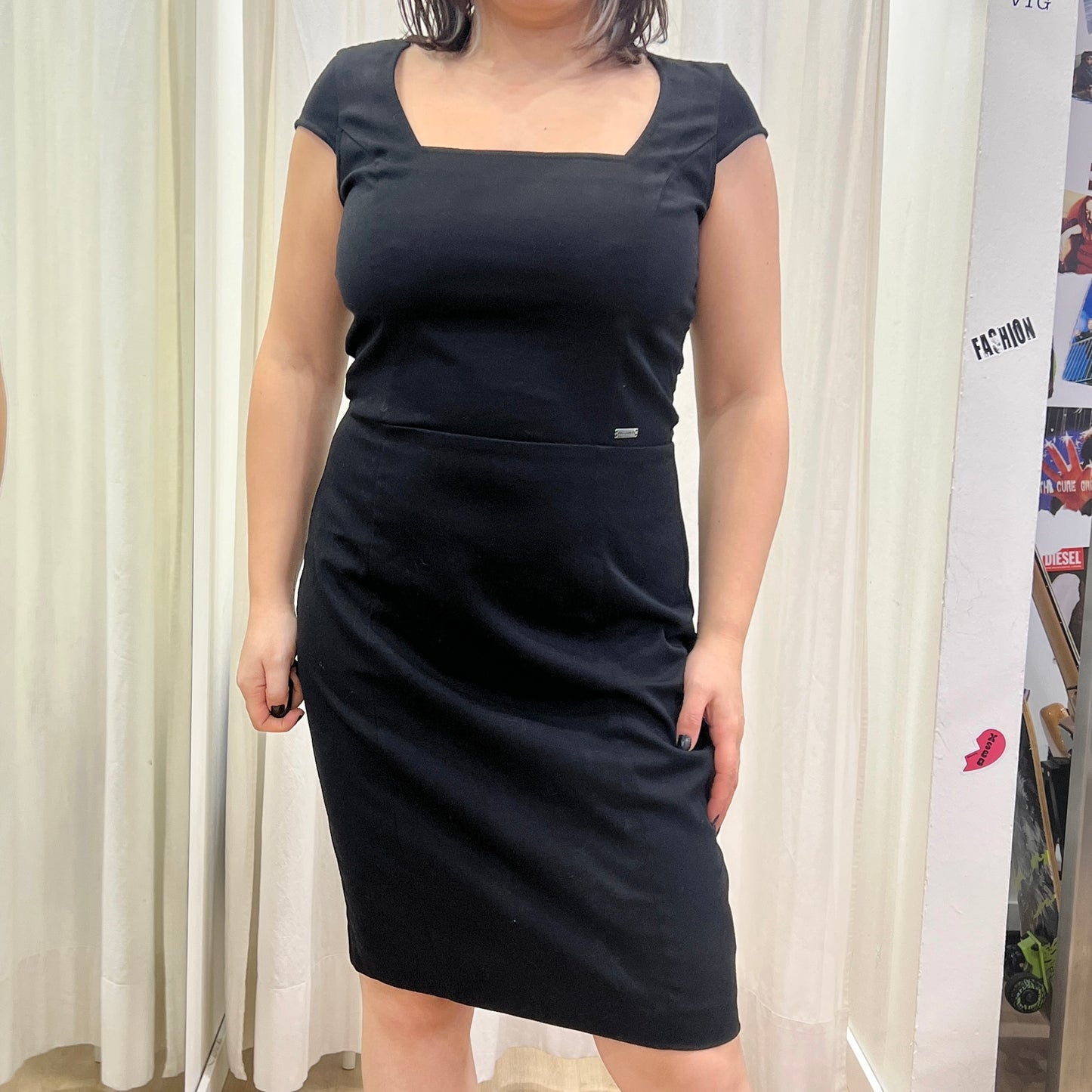 miss sixty 00s black little black dress with lace back