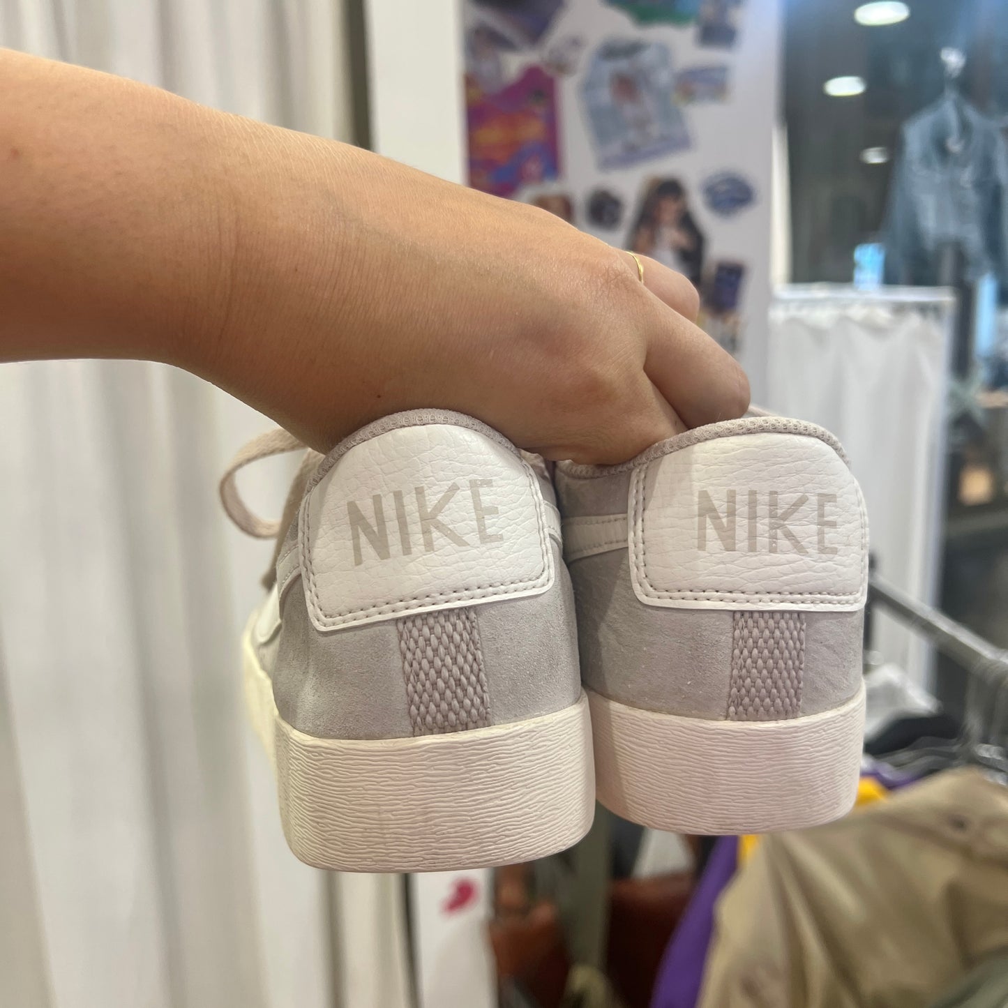 nike blazer 2018 ice grey suede low top sneakers