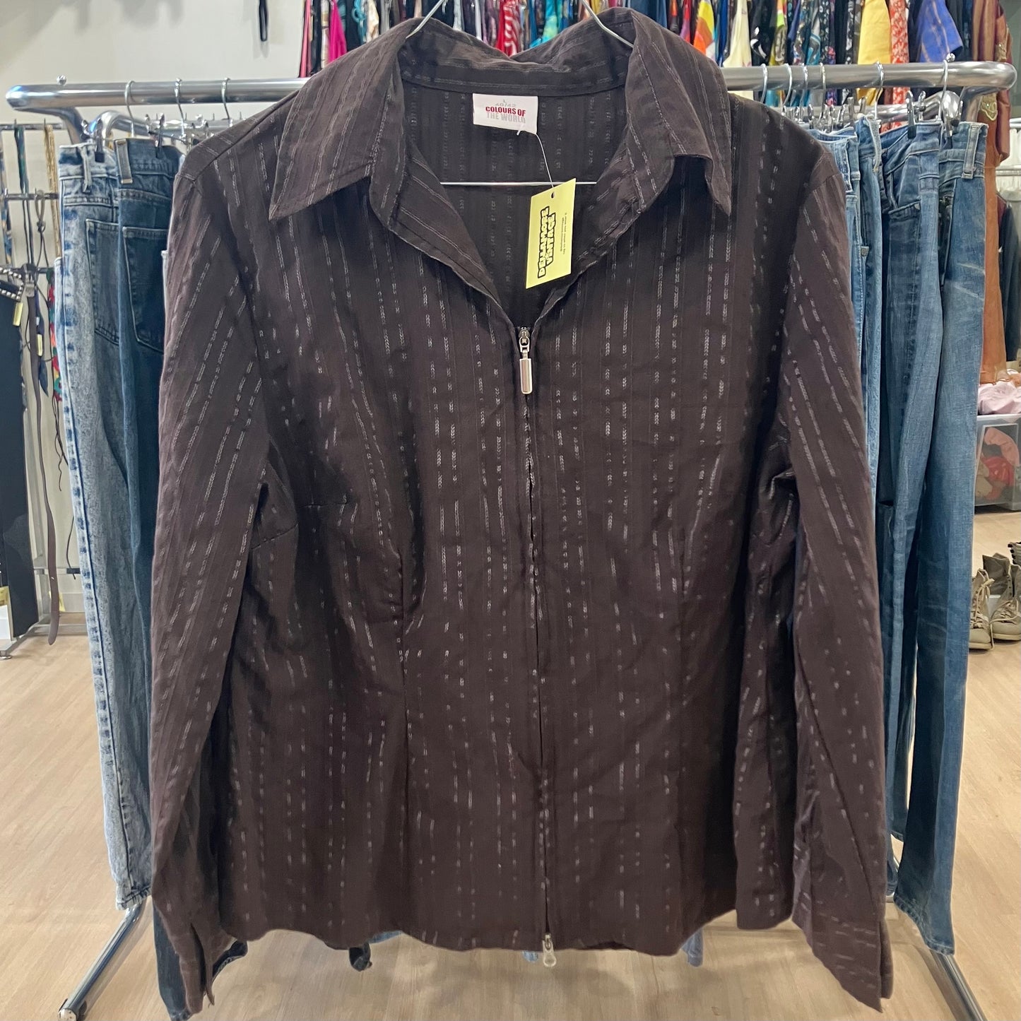 colours of the world brown striped shirt