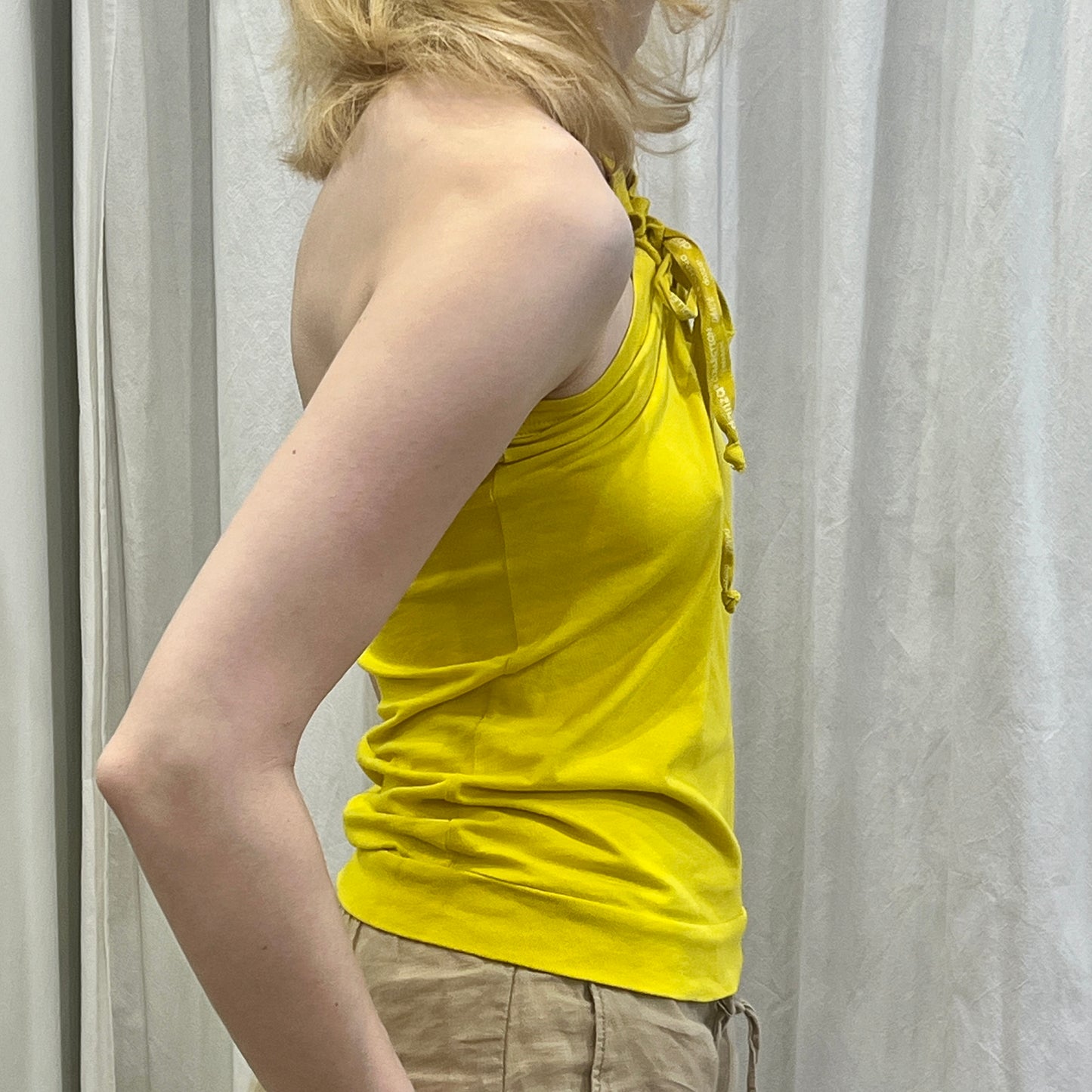 dimensione danza 00s yellow halter top