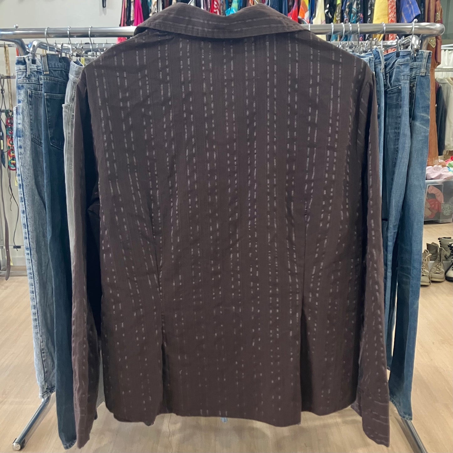 colours of the world brown striped shirt