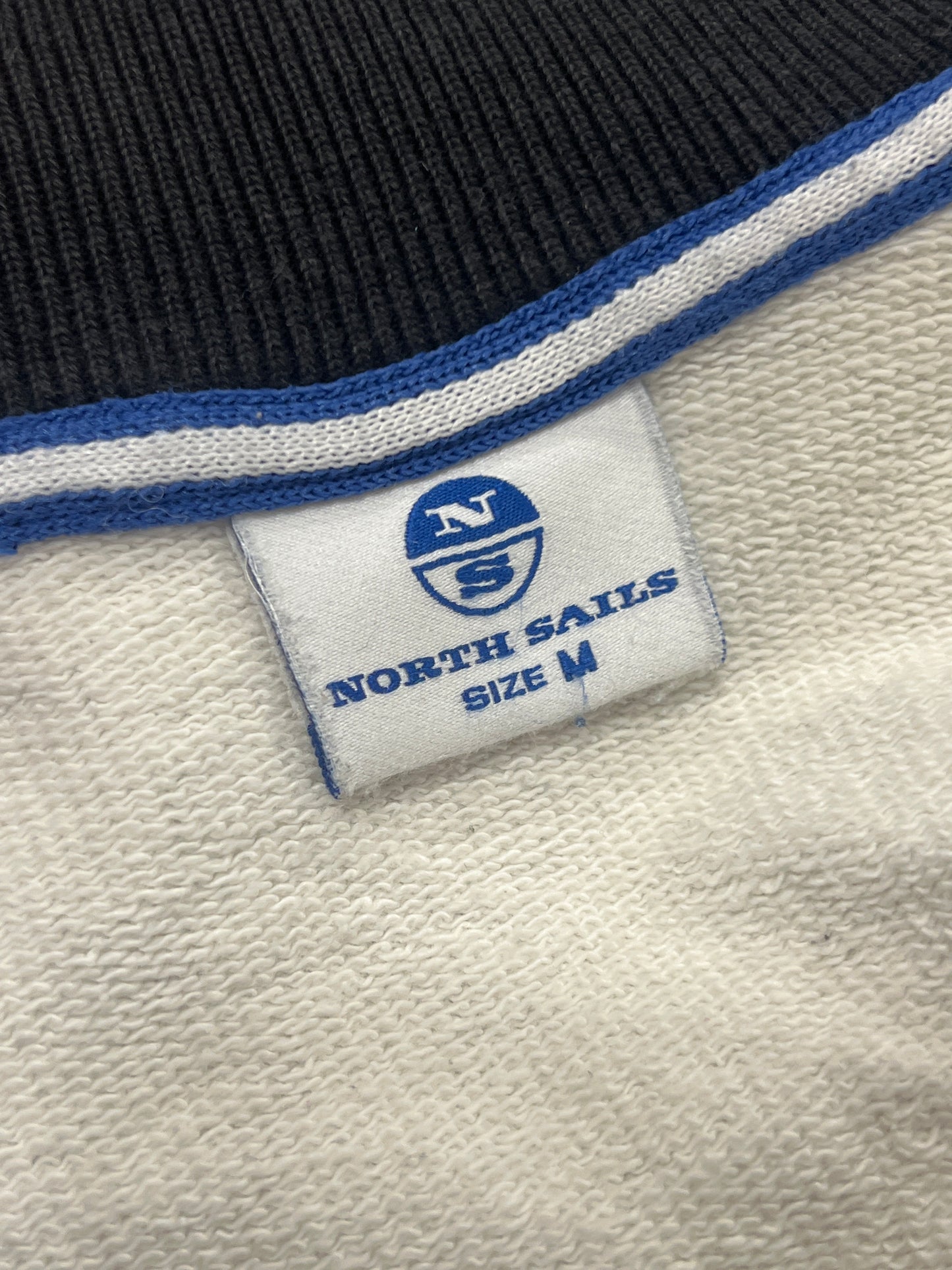 north sails 00s white black colorblock zip up sweatshirt