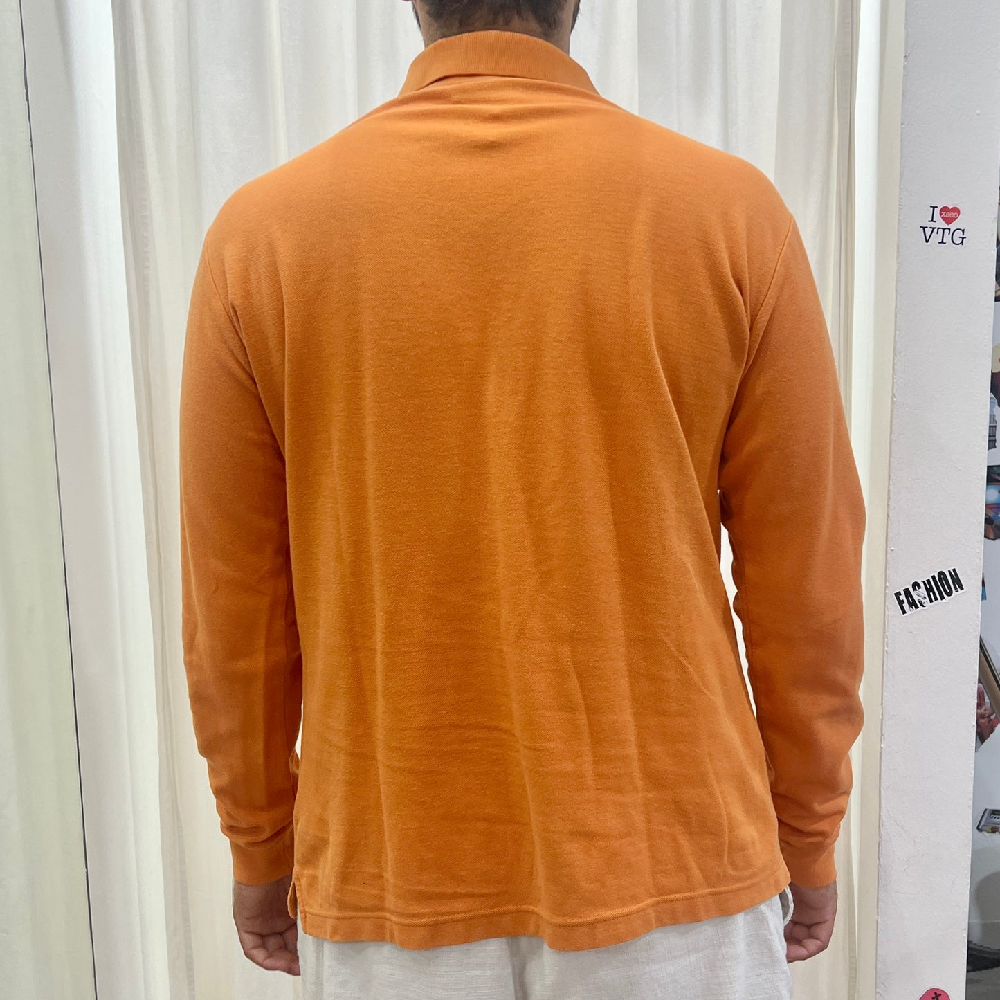 fila 00s orange long sleeve polo tshirt