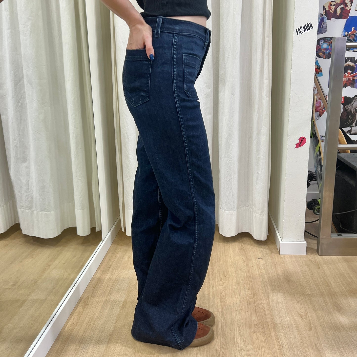 j brand 00s dark wash high waisted flared jeans