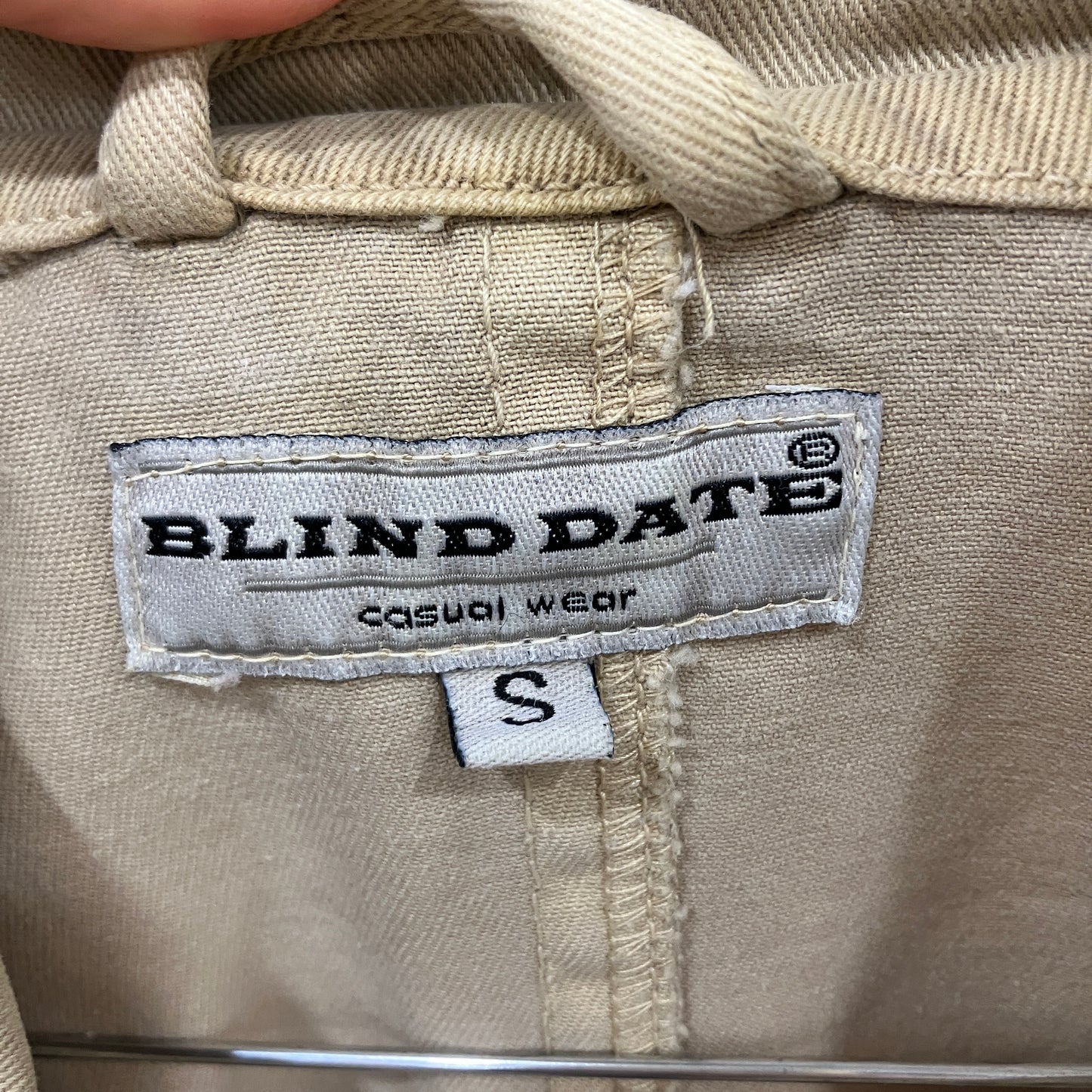 blind date 00s beige denim cargo zip up jacket
