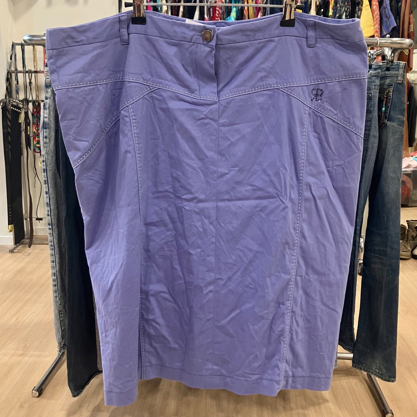 renato balestra purple knee length skirt