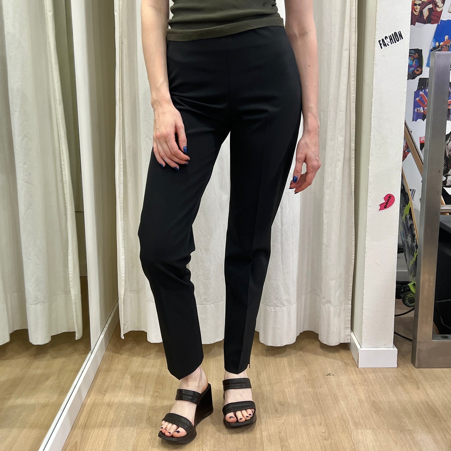 prada 00s black technical fabric straight leg high waisted pants