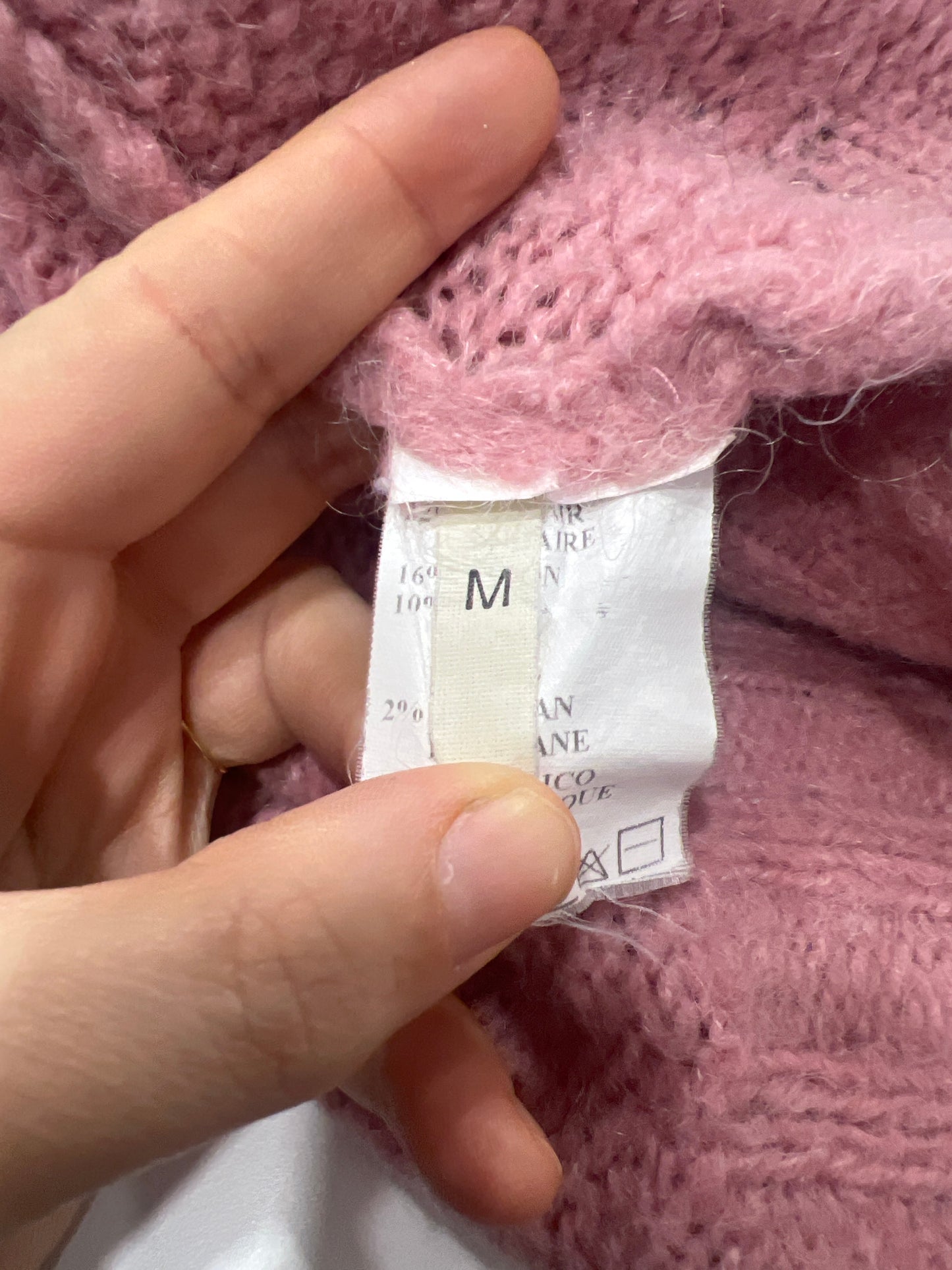 kocca 00s pink argyle roll neck wool sweater