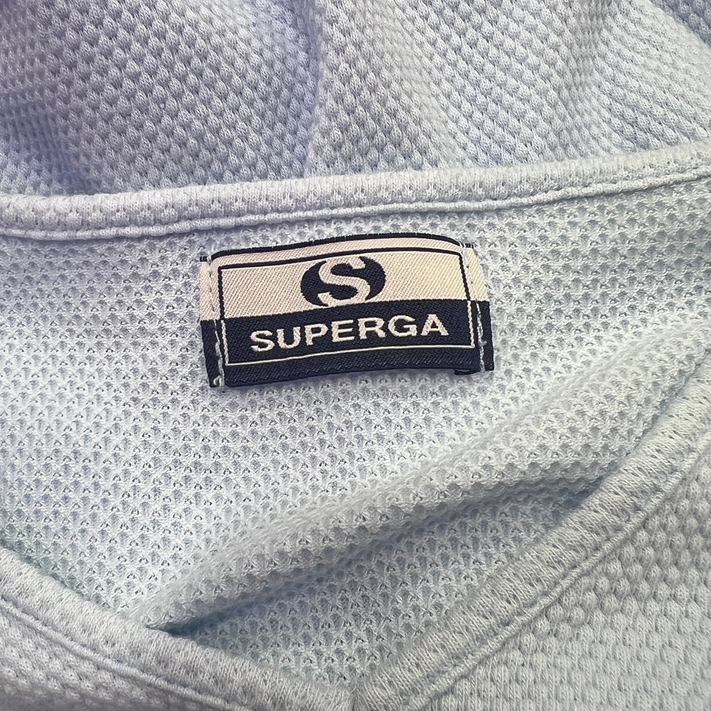 superga 00s baby blue pique tank top with fake pockets