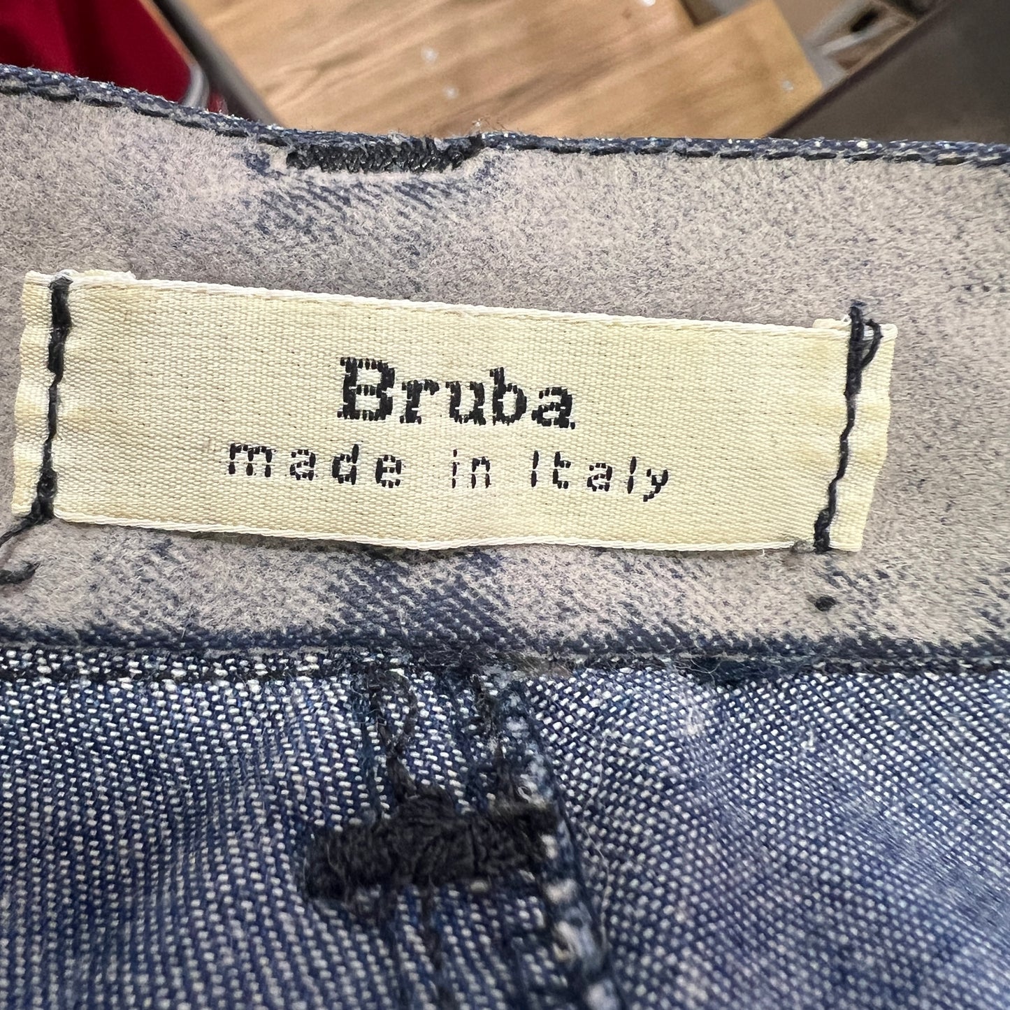 bruba 00s blue white peach skin low waist pants