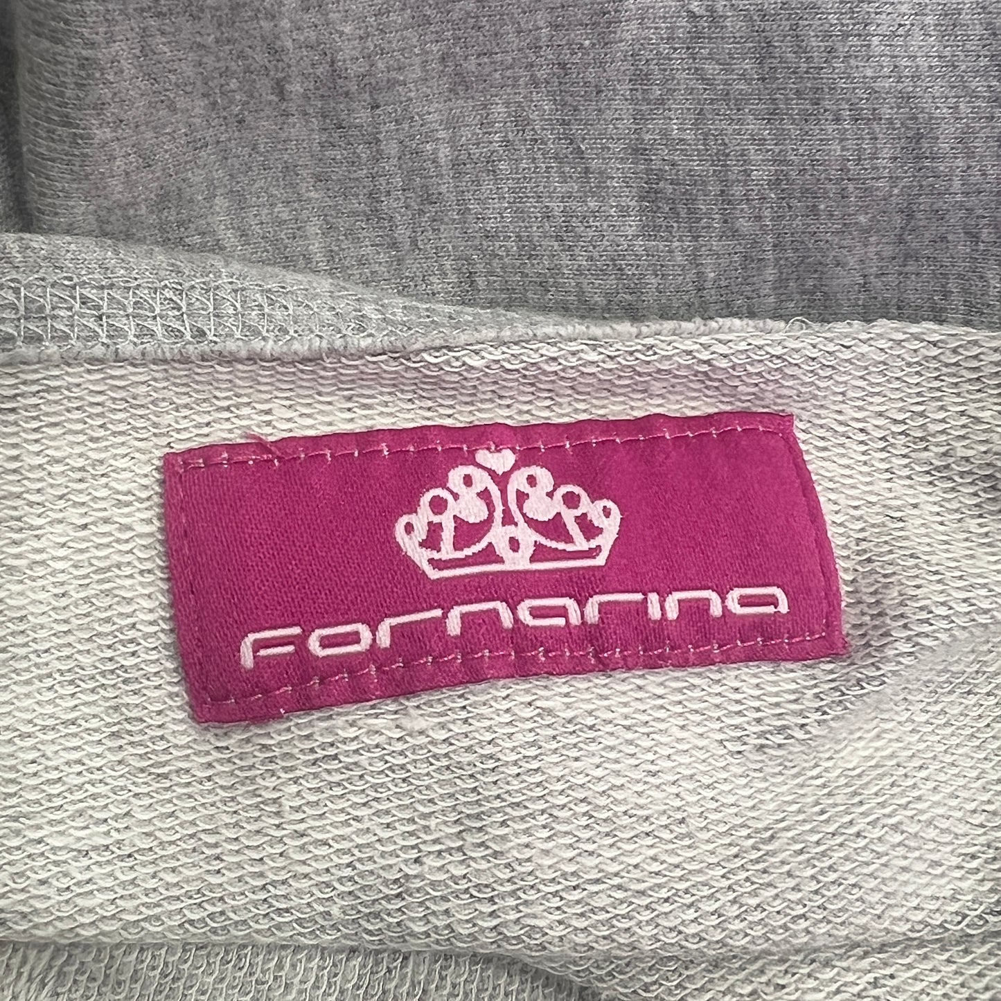 fornarina 00s grey cross over neckline with rose + bow