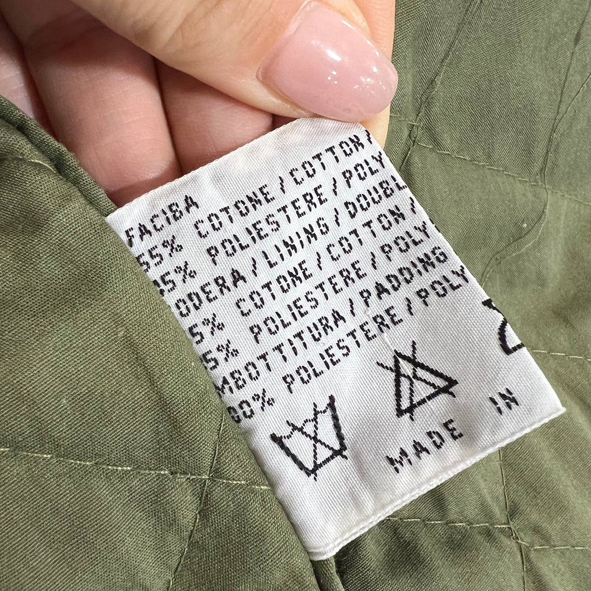 faciba 00s green quilted jacket with corduroy velvet collar