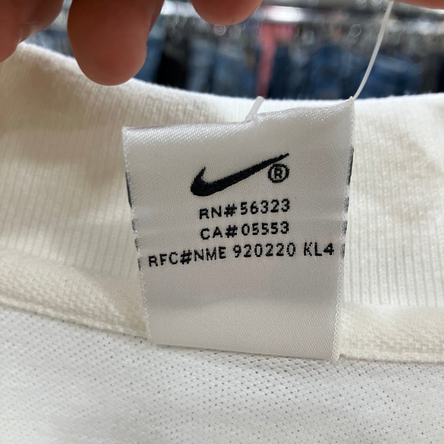 nike 90s white long sleeve polo