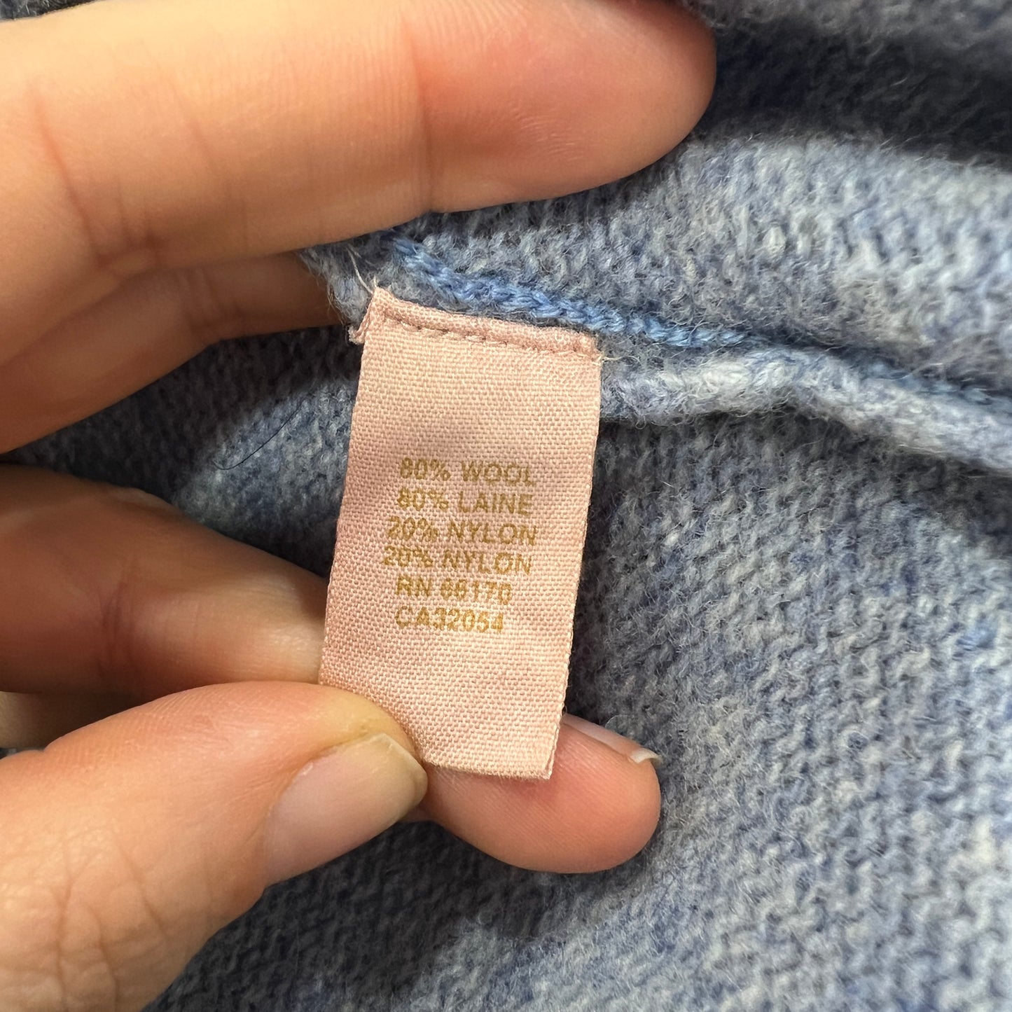 free people 00s light blue wool sweater with front pocket and hood