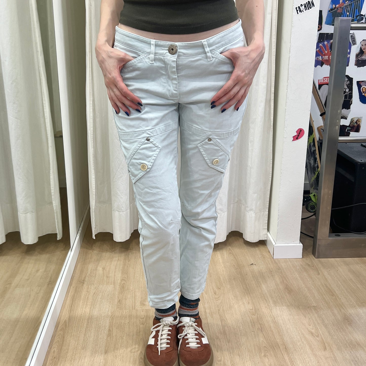 weekend max mara 00s light blue skinny cargo pants