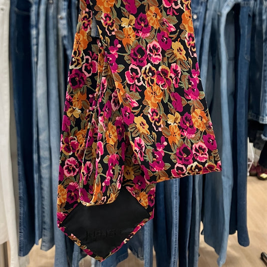 kenzo 90s purple floral print silk tie