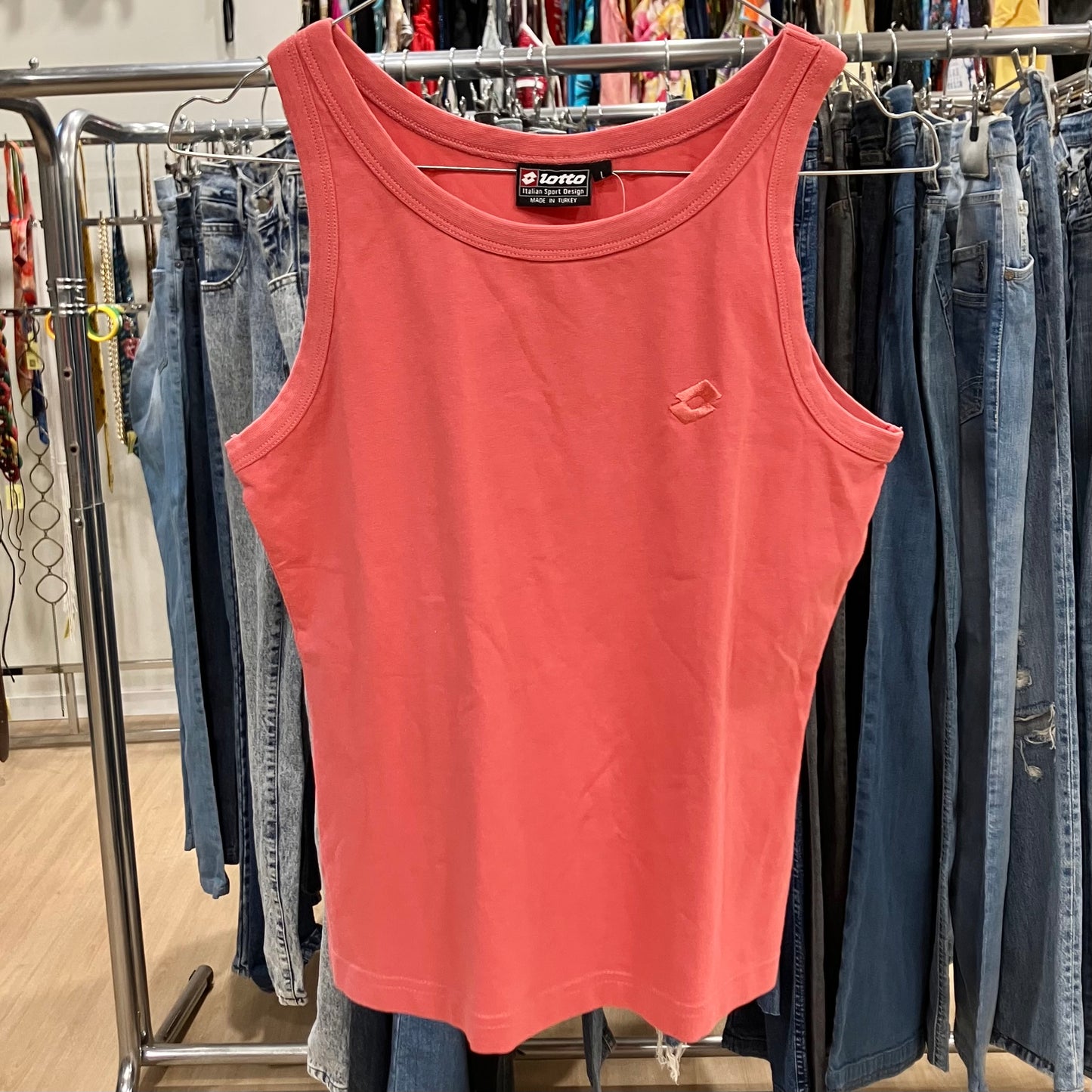 lotto 00s coral red tank top