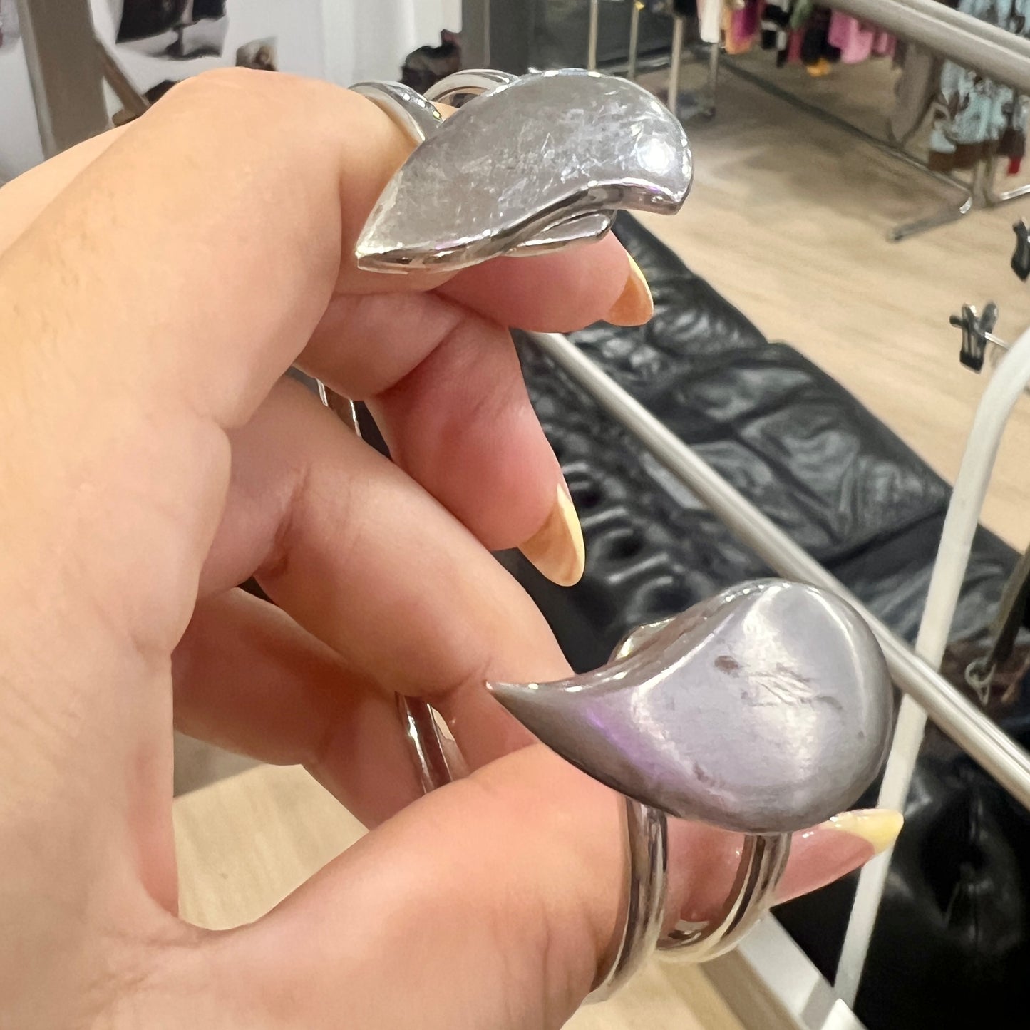 silver heart cuff bracelet
