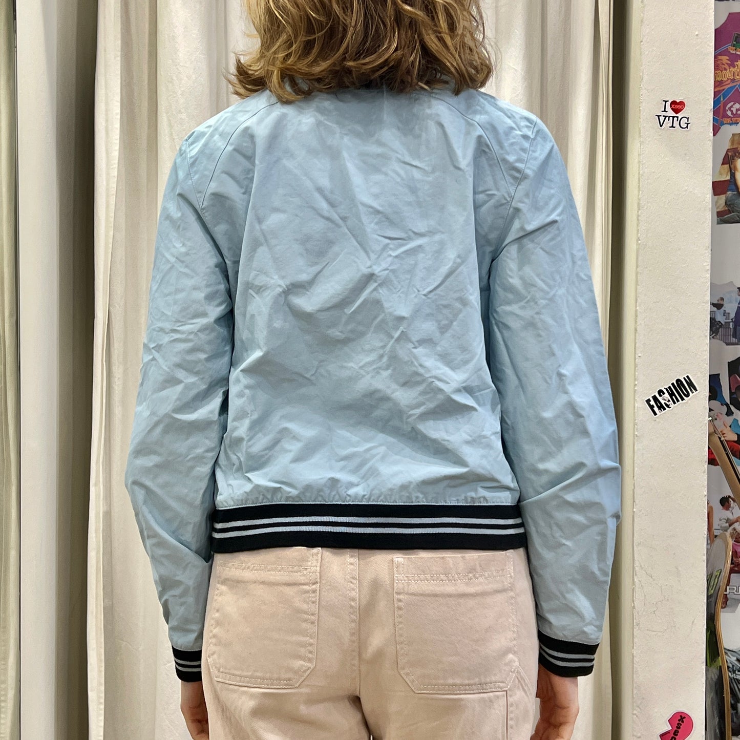 mexx 00s sporty chic baby blue bomber windbraker
