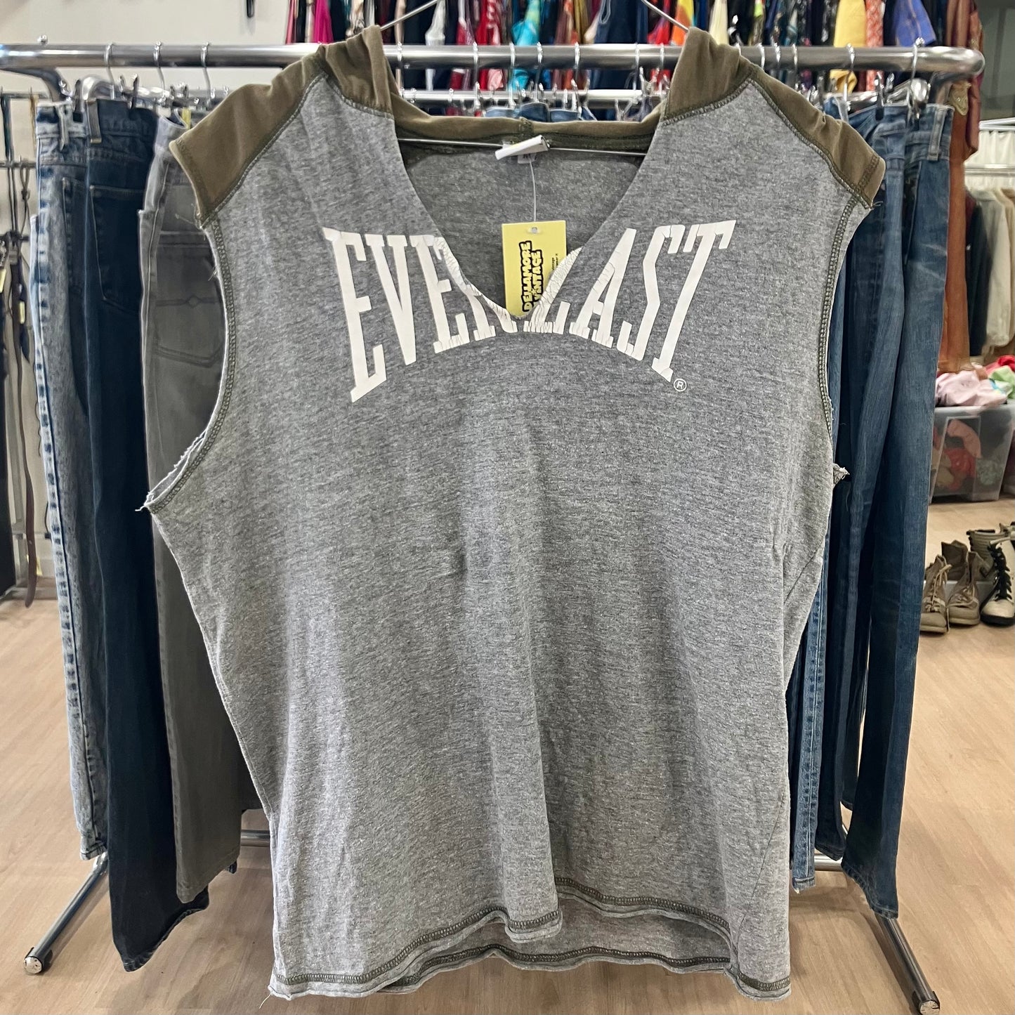 everlast grey khaki sleeveless hoodie