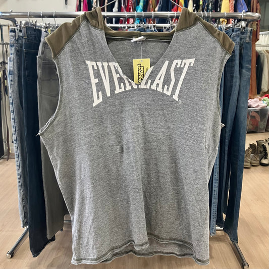 everlast grey khaki sleeveless hoodie