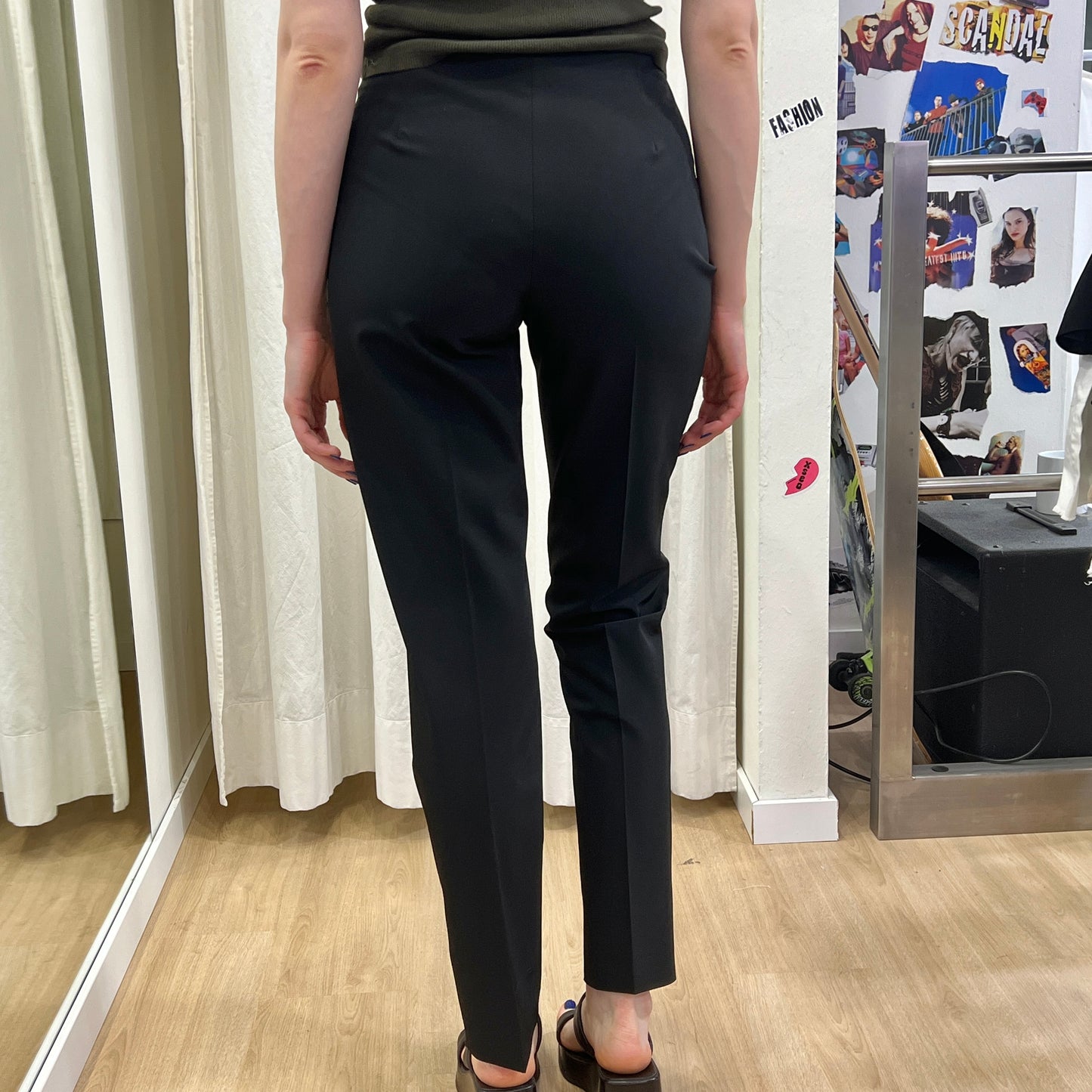 prada 00s black technical fabric straight leg high waisted pants