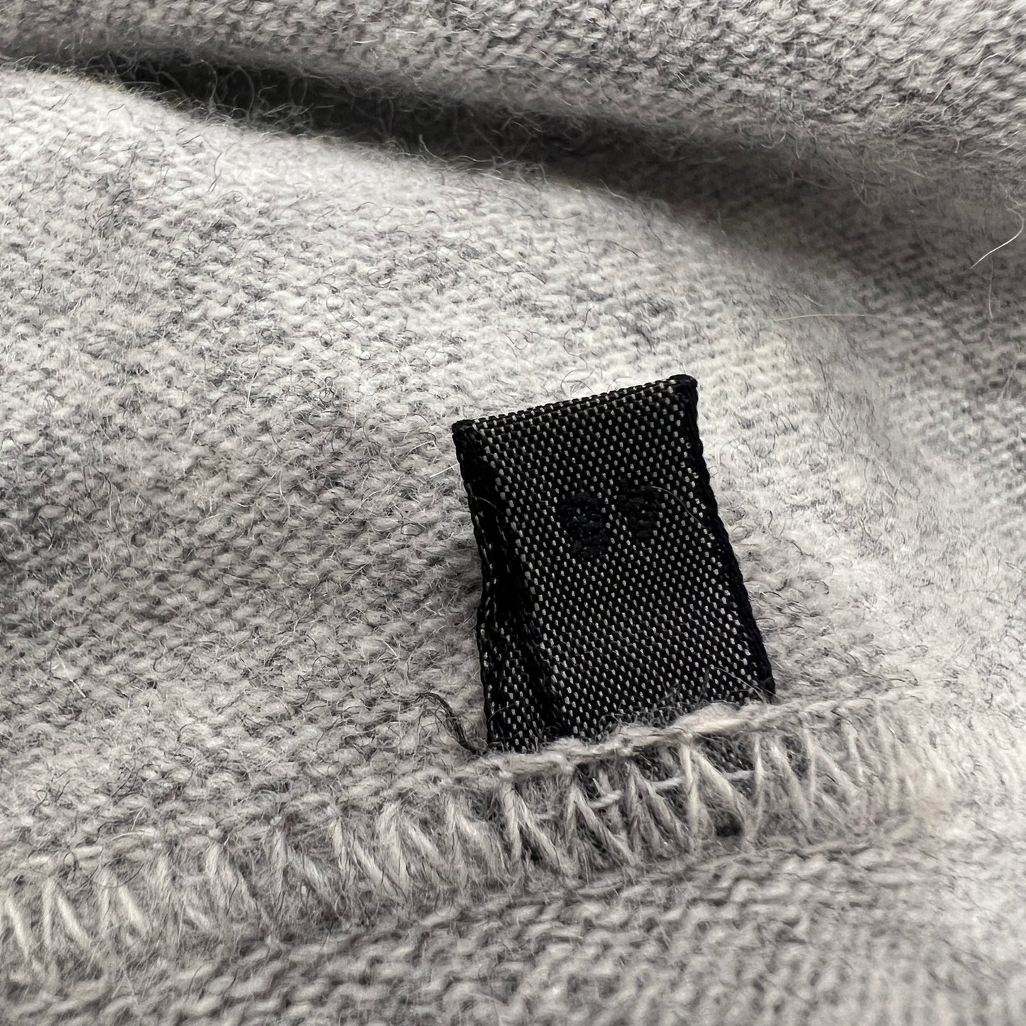 iceberg 00s grey wool sweater hoodie with graphic cartoon patch