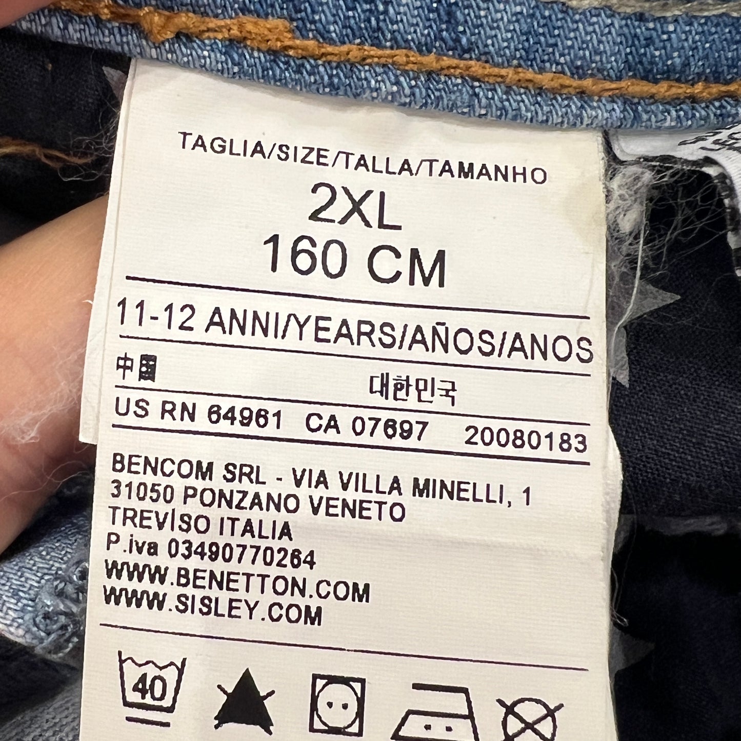 sisley 00s us flag distressed denim shorts
