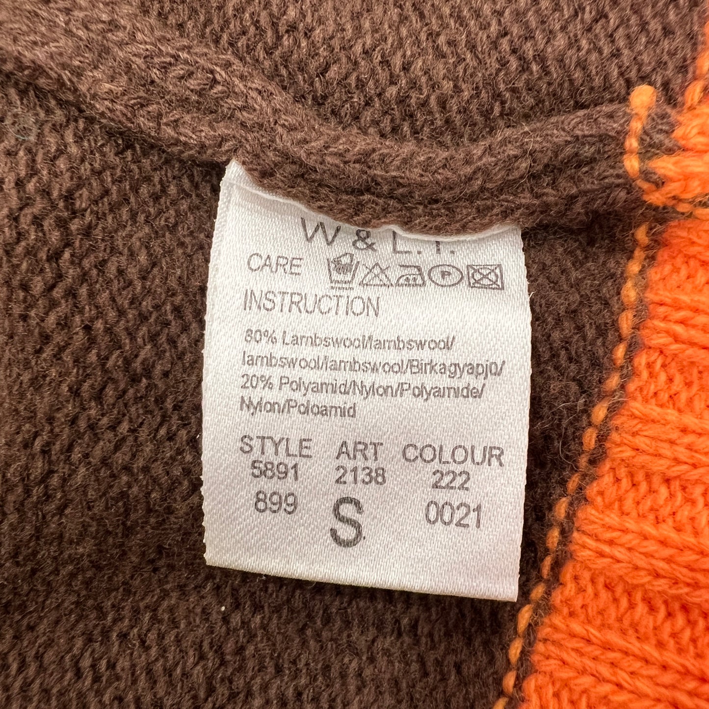 wild and lethal trash w&lt 00s brown orange wool knit vest