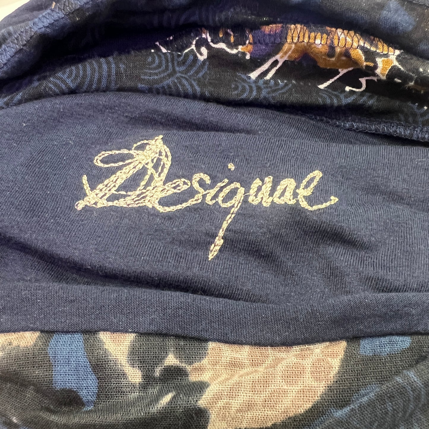 desigual 00s navy blue roll neck long sleeve top