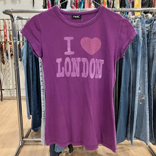 nos 00s i love london purple tee