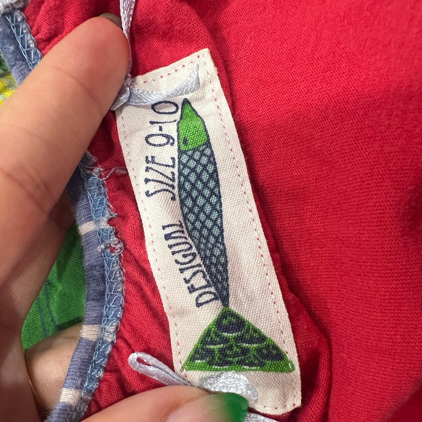 desigual 00s green short sleeve top with fish print