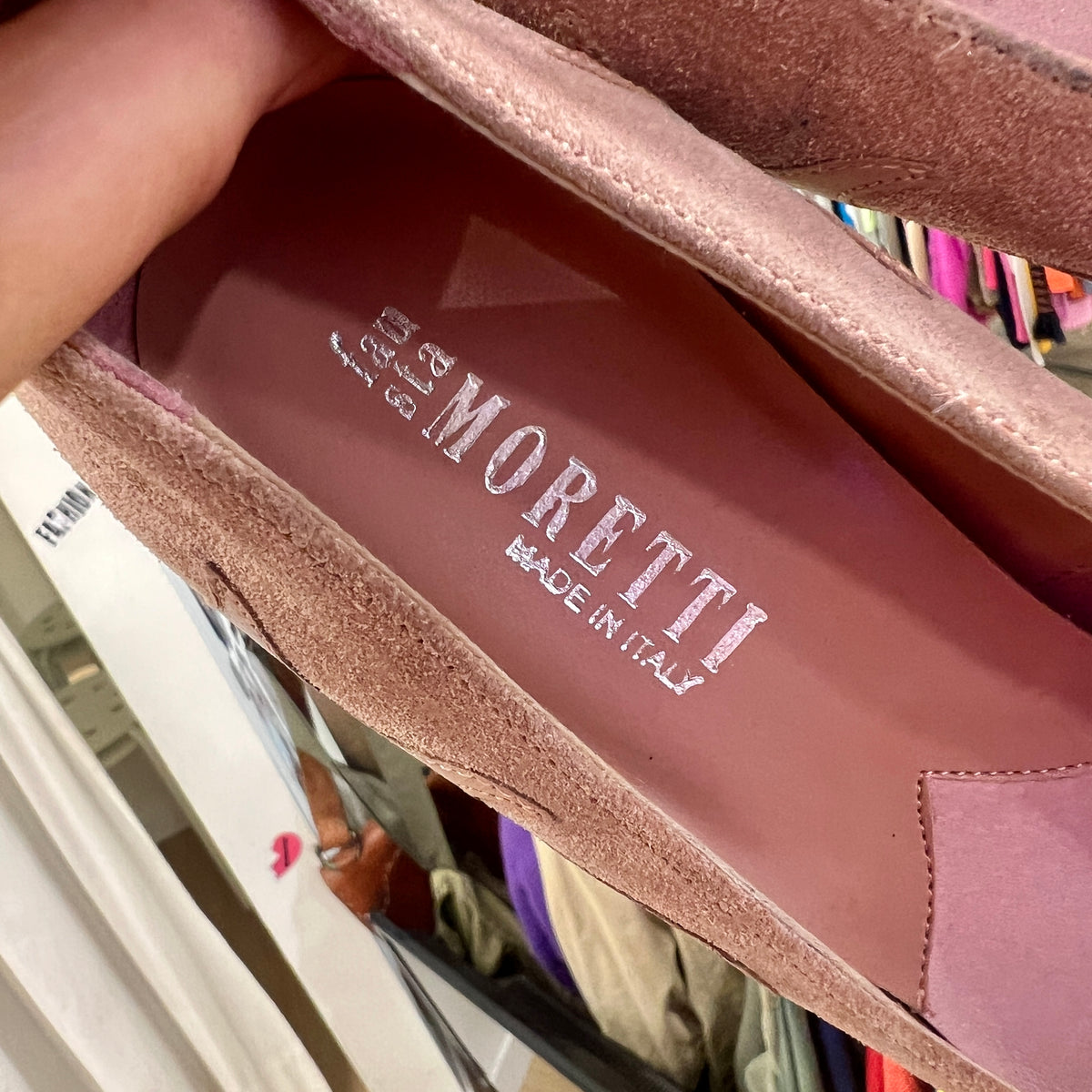 fausta moretti 00s dusty pink suede pointy heels
