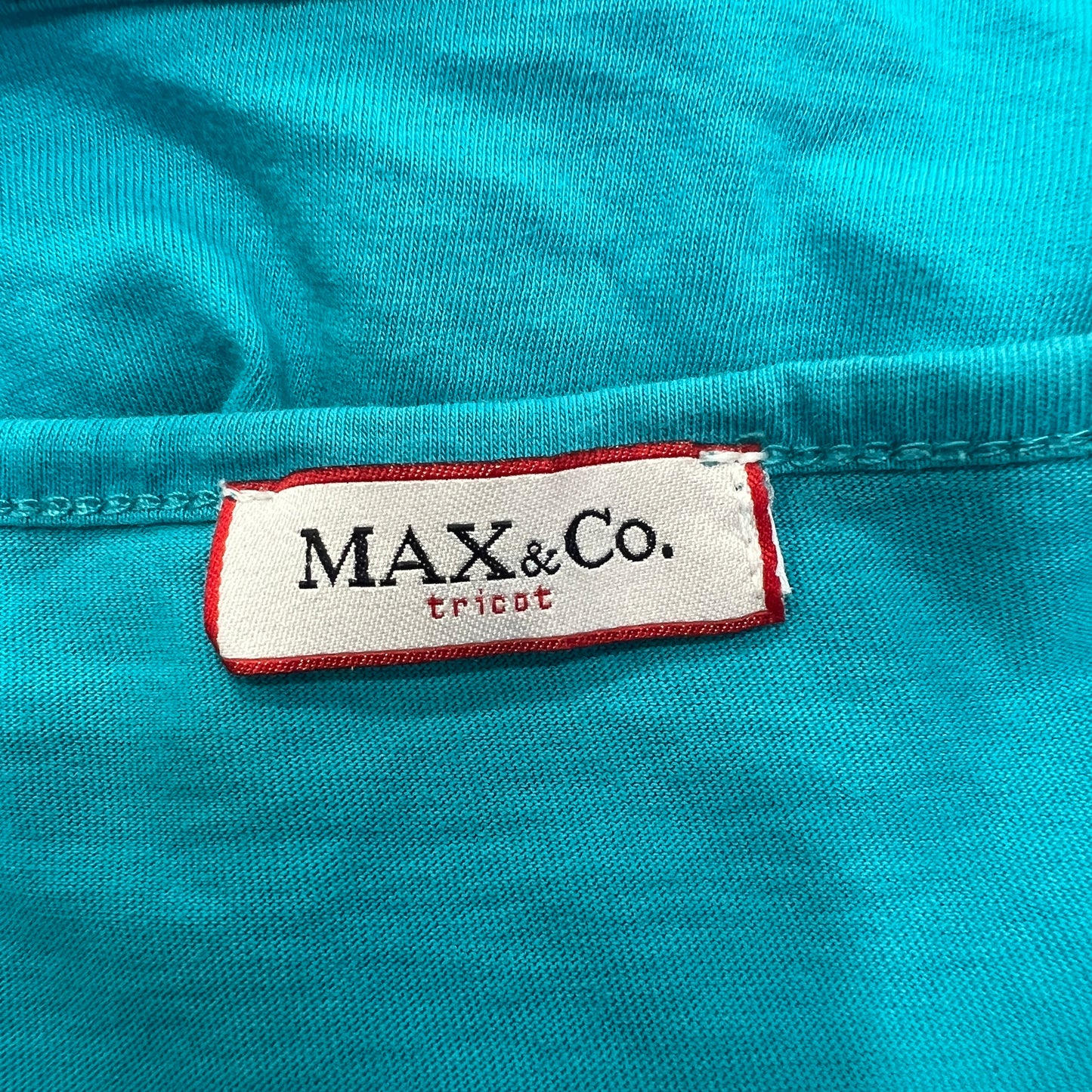 max&co 00s blue tshirt with miami flamingo sunset graphic