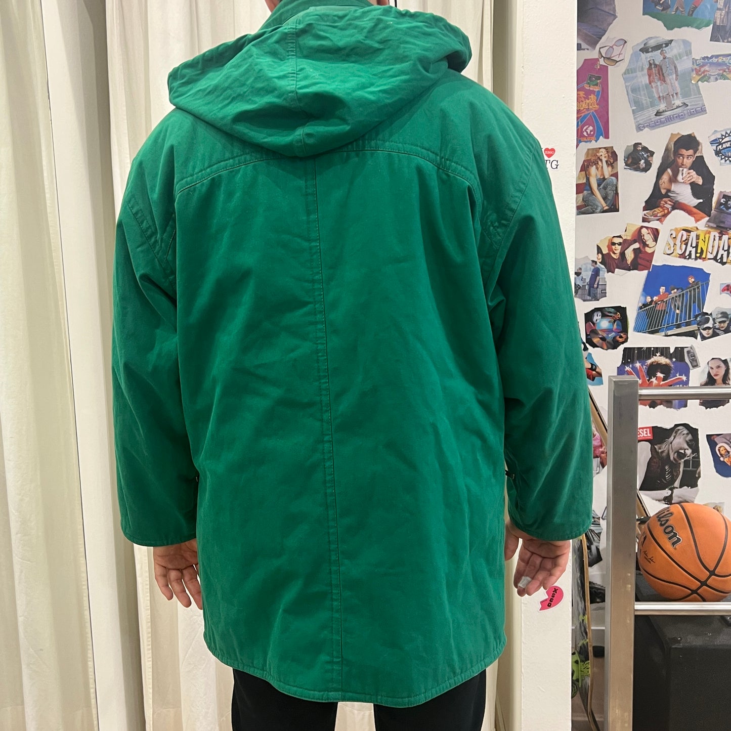 colmar 90s green (cotton) navy(wool) reversible coat