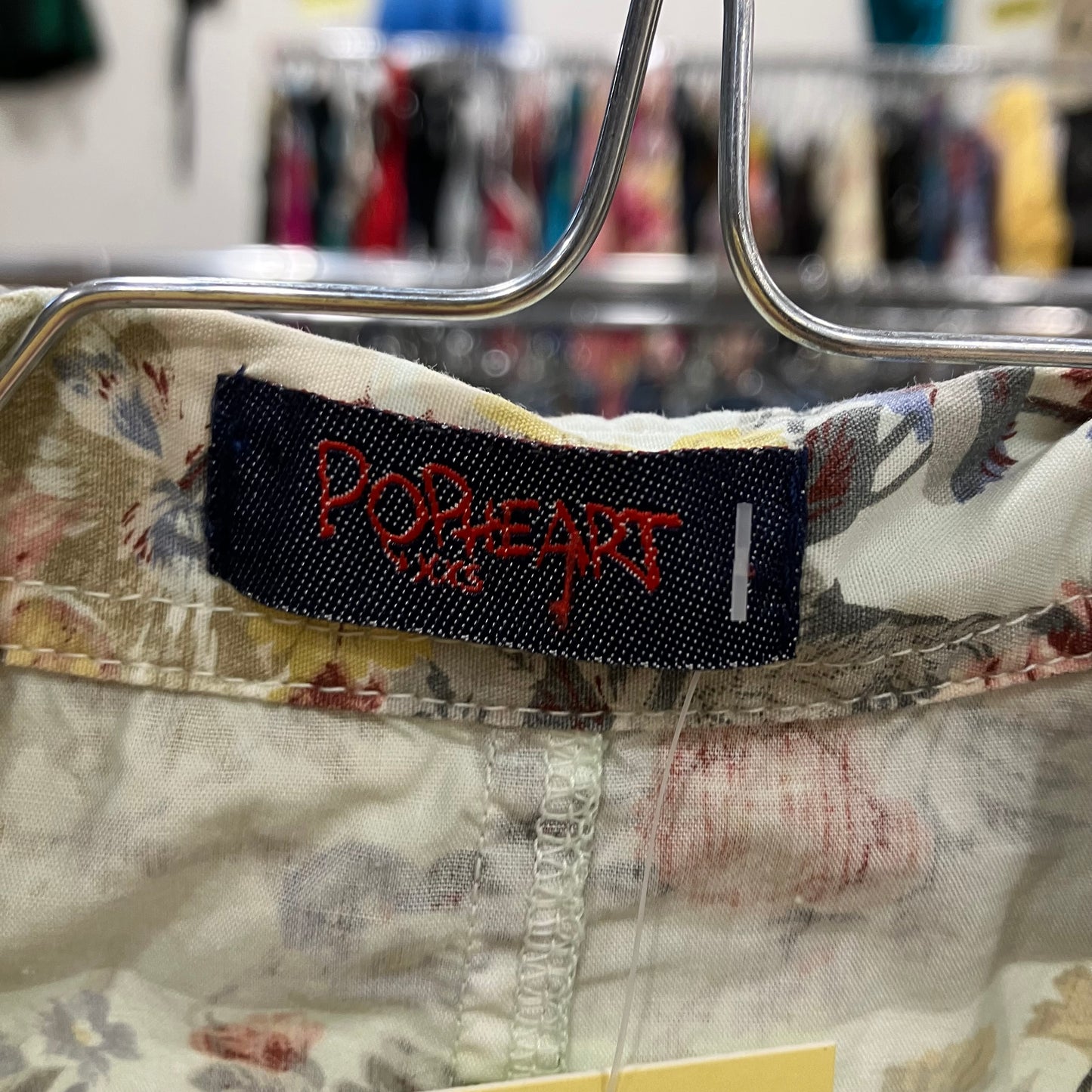 popheart baby blue sleeveless frilled shirt with floral print