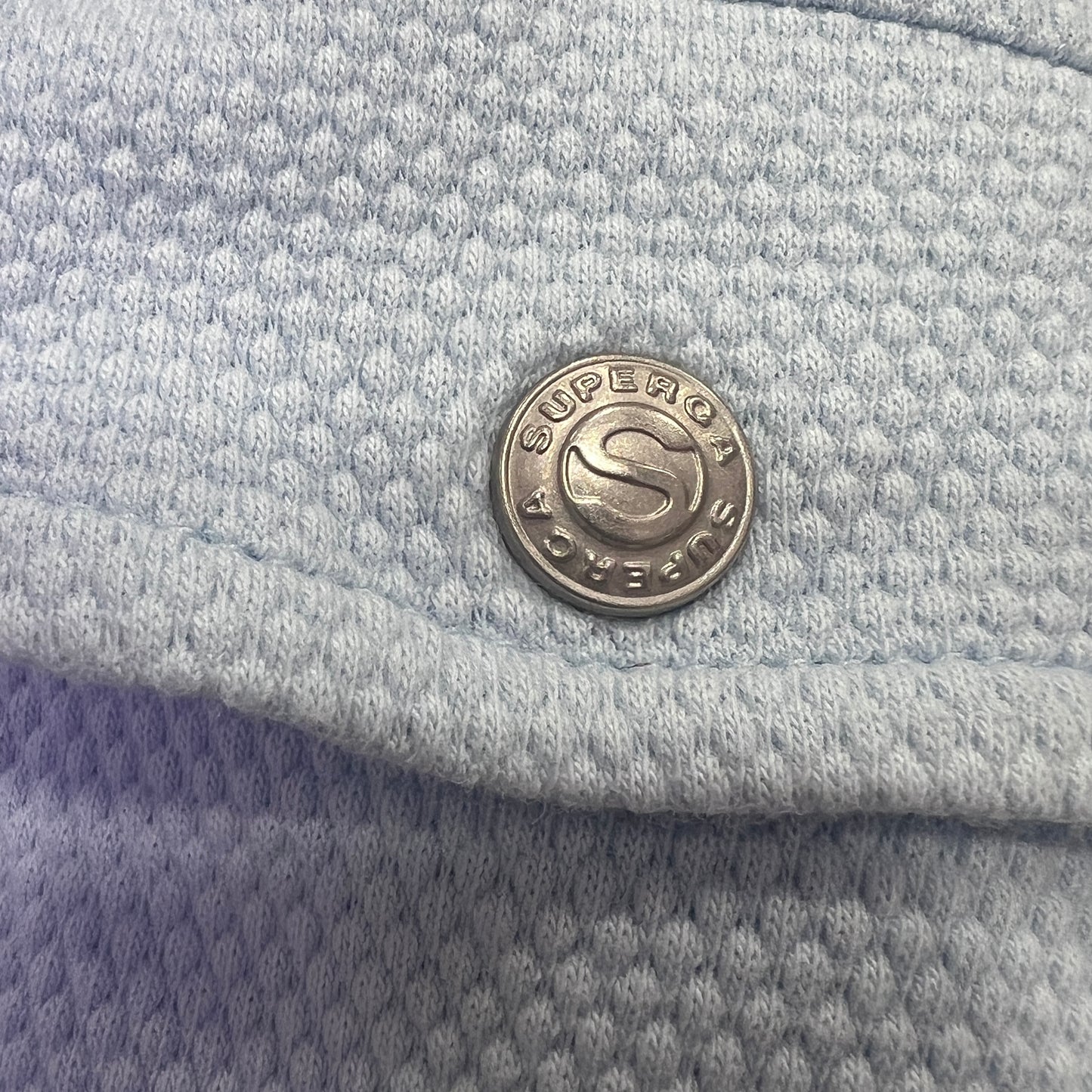 superga 00s baby blue pique tank top with fake pockets