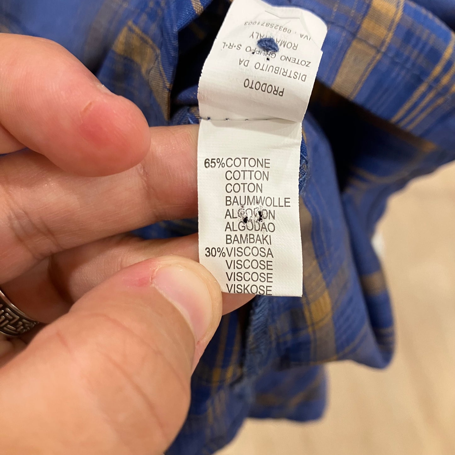 zoteno '00 abitino camicia scozzese blu maniche corte