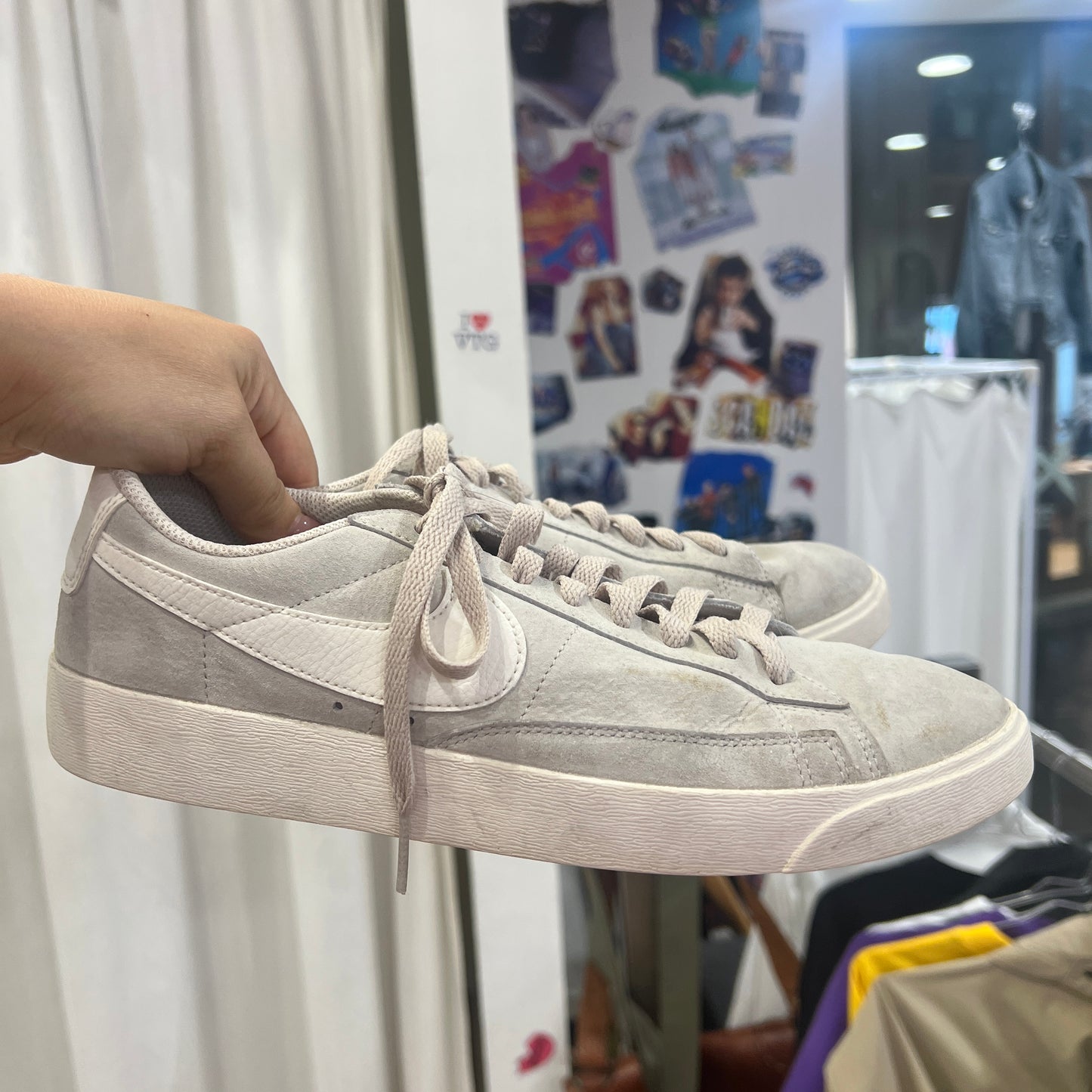 nike blazer 2018 ice grey suede low top sneakers